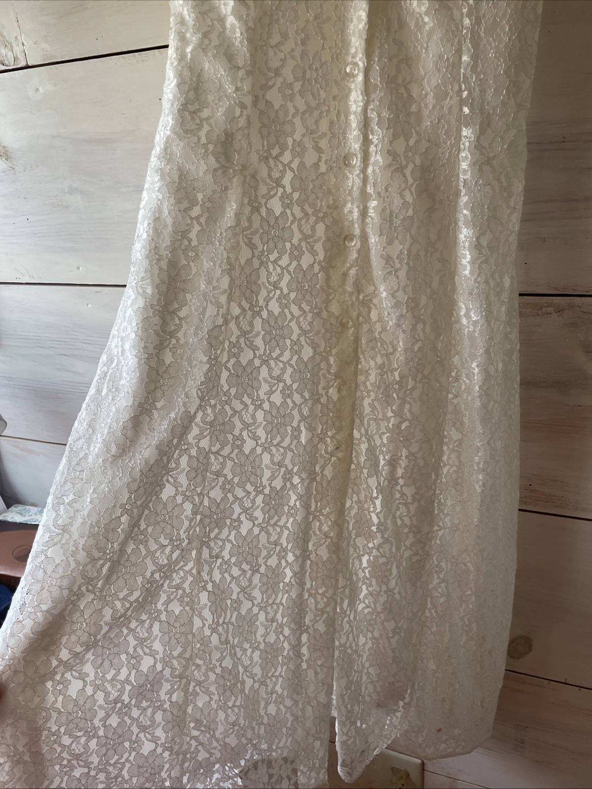 Long White Lacey 1996 Vintage Wedding Dress Sarah Richards Boho Victorian