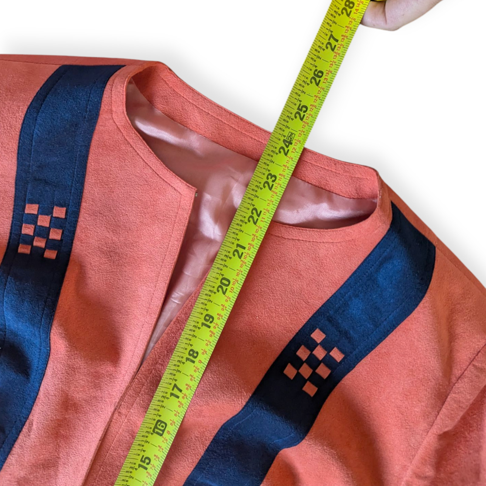 Vintage Salmon Geometric UltraSuede Blazer ~ EUC ~ Size small