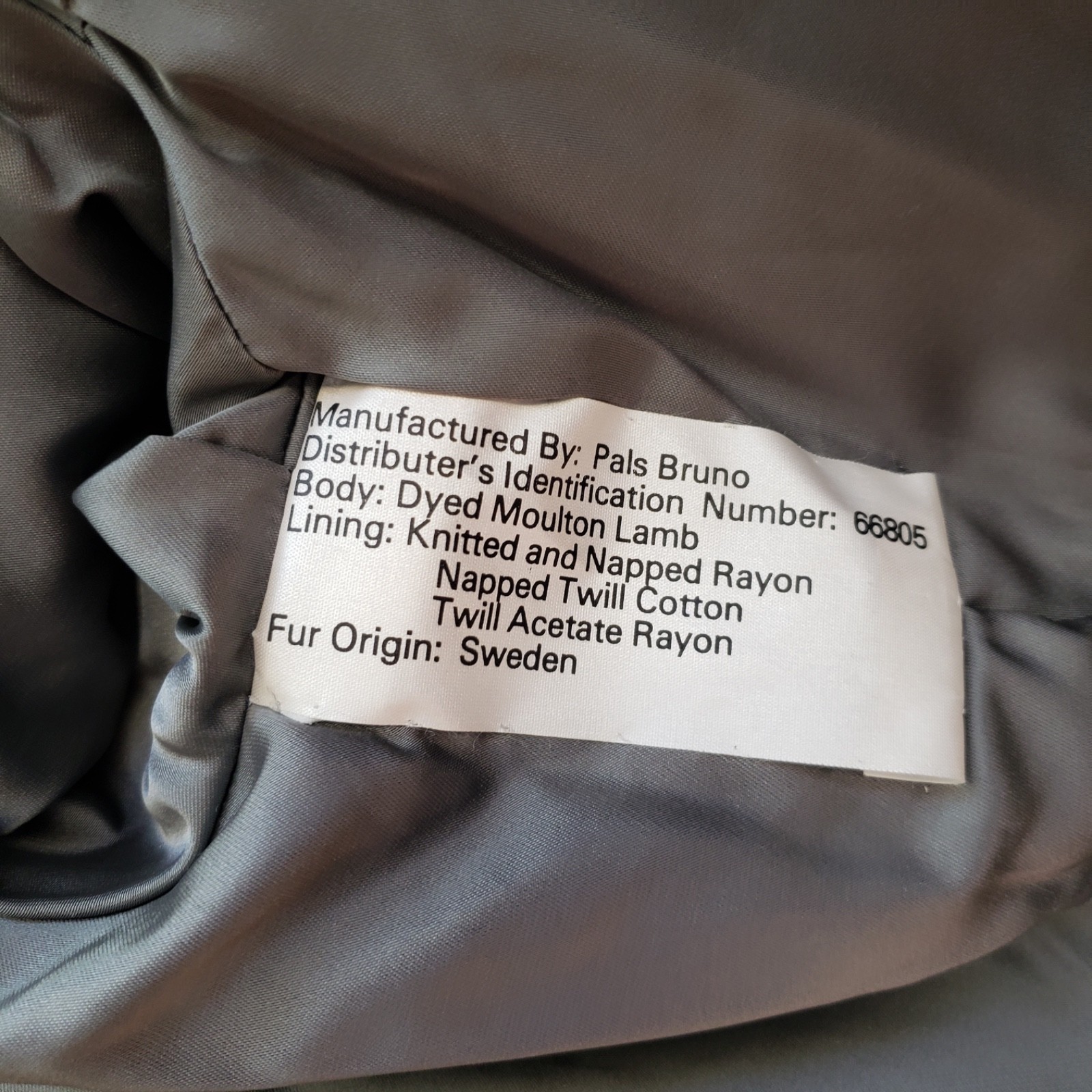Vintage 50s Gray Greige Curly Viking Lamb Hooded Coat L EUC RARE