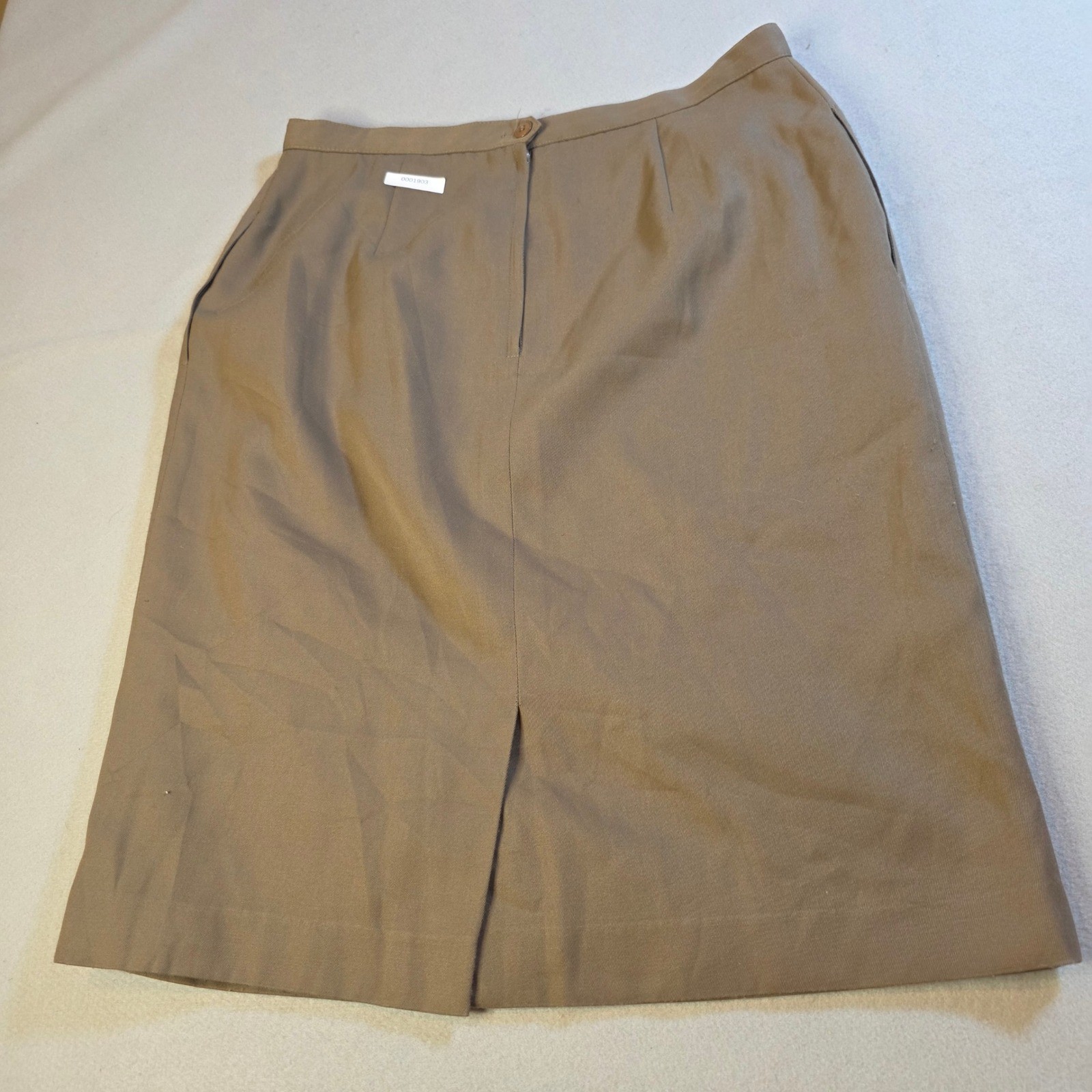 Lauren Alexandra Petites Vintage Tan Khaki Pencil Skirt Size 14 Petite Midi