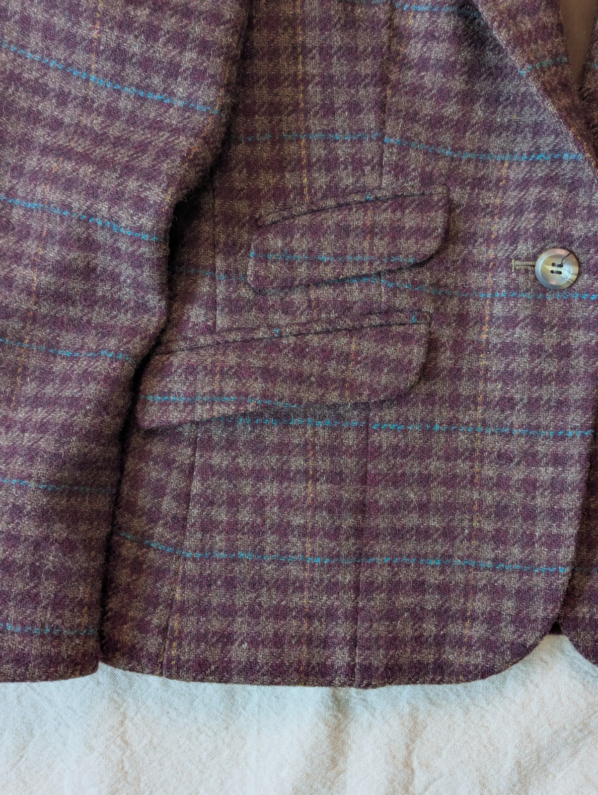 Regent Clothes Women’s VTG 70s Wool Tweed Preppy Maroon One Button Blazer Size 8