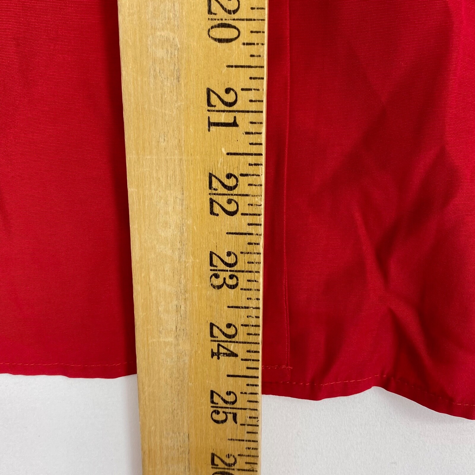 Gloria Lance Womens Large Vintage Mock Neck Top Red Embroidered Missing Button