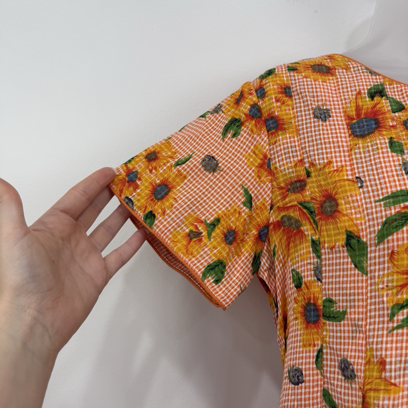 VTG Sarah Elizabeth Dress Women’s 4 Sunflower Cottagecore Prairie Peasant Midi