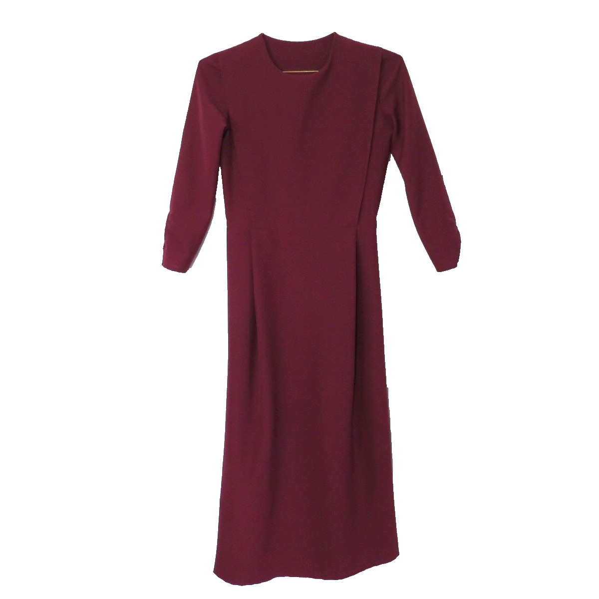 Amish ladies maroon pullover petite dress long sleeve detatched cape & apron