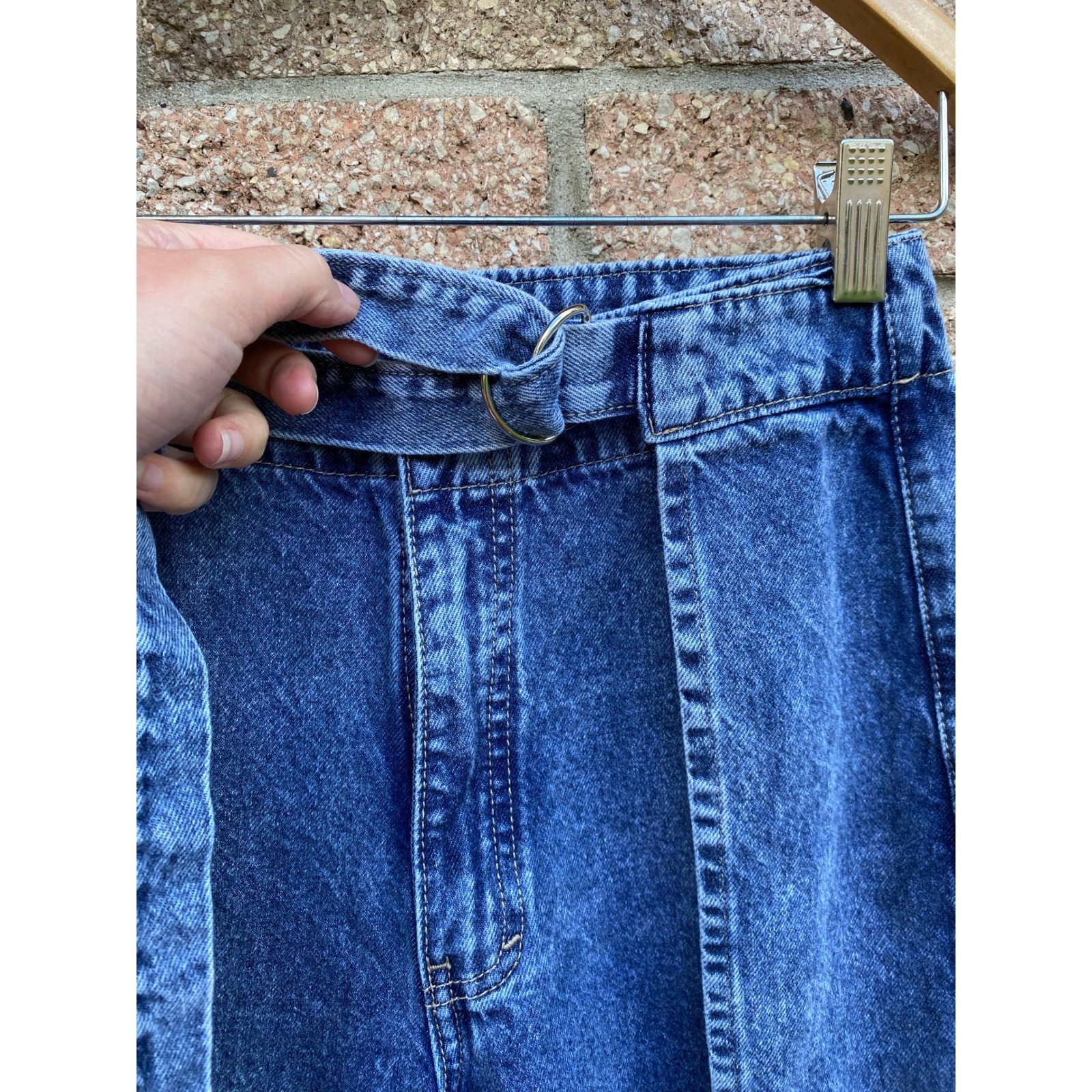 Vintage 1990s High Waist Denim Chaps Jeans Slits 6 Western Cowgirl Barrel Boho