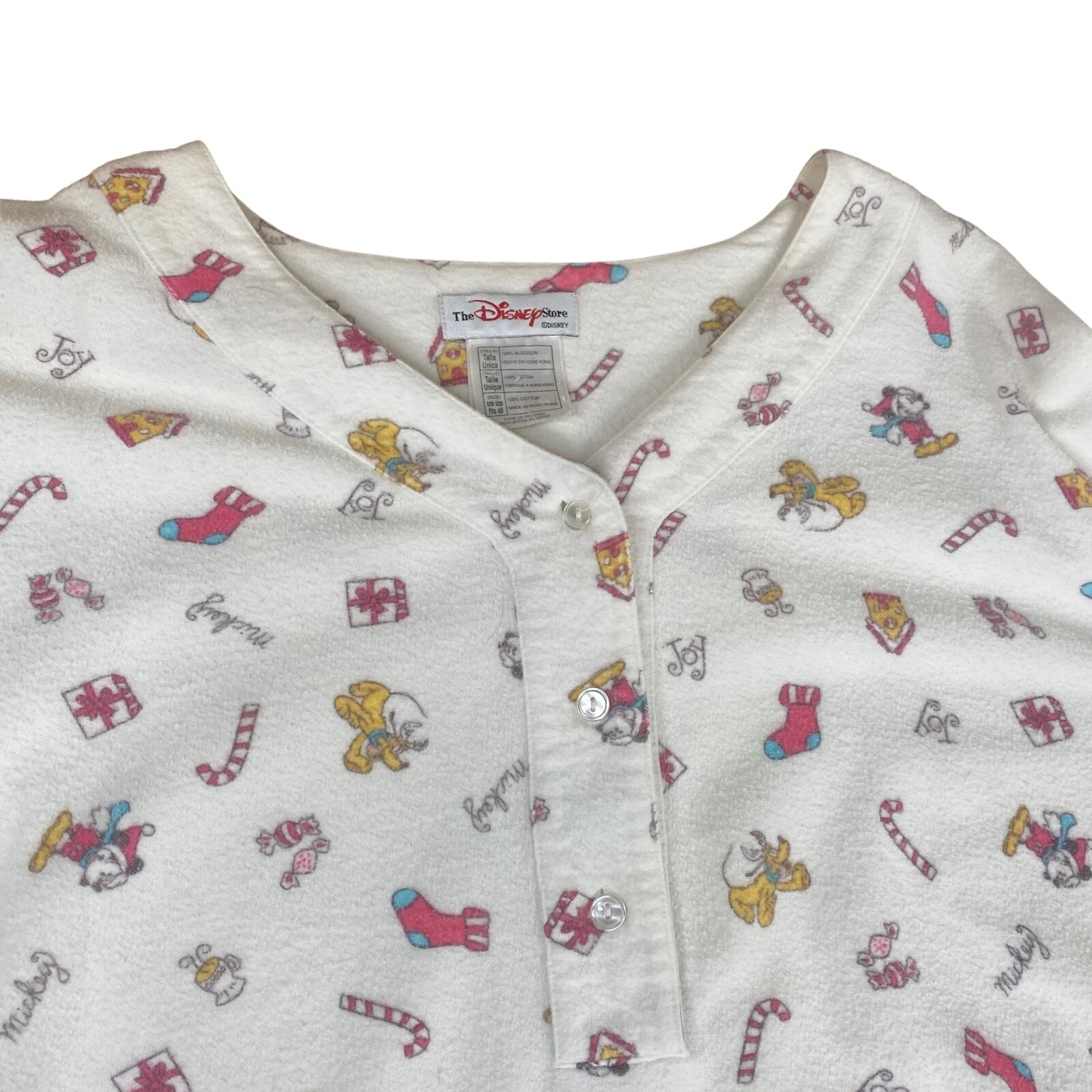 Vintage Disney Store Winnie The Pooh PJ Cotton Gown Button Long Sleeve Large- XL