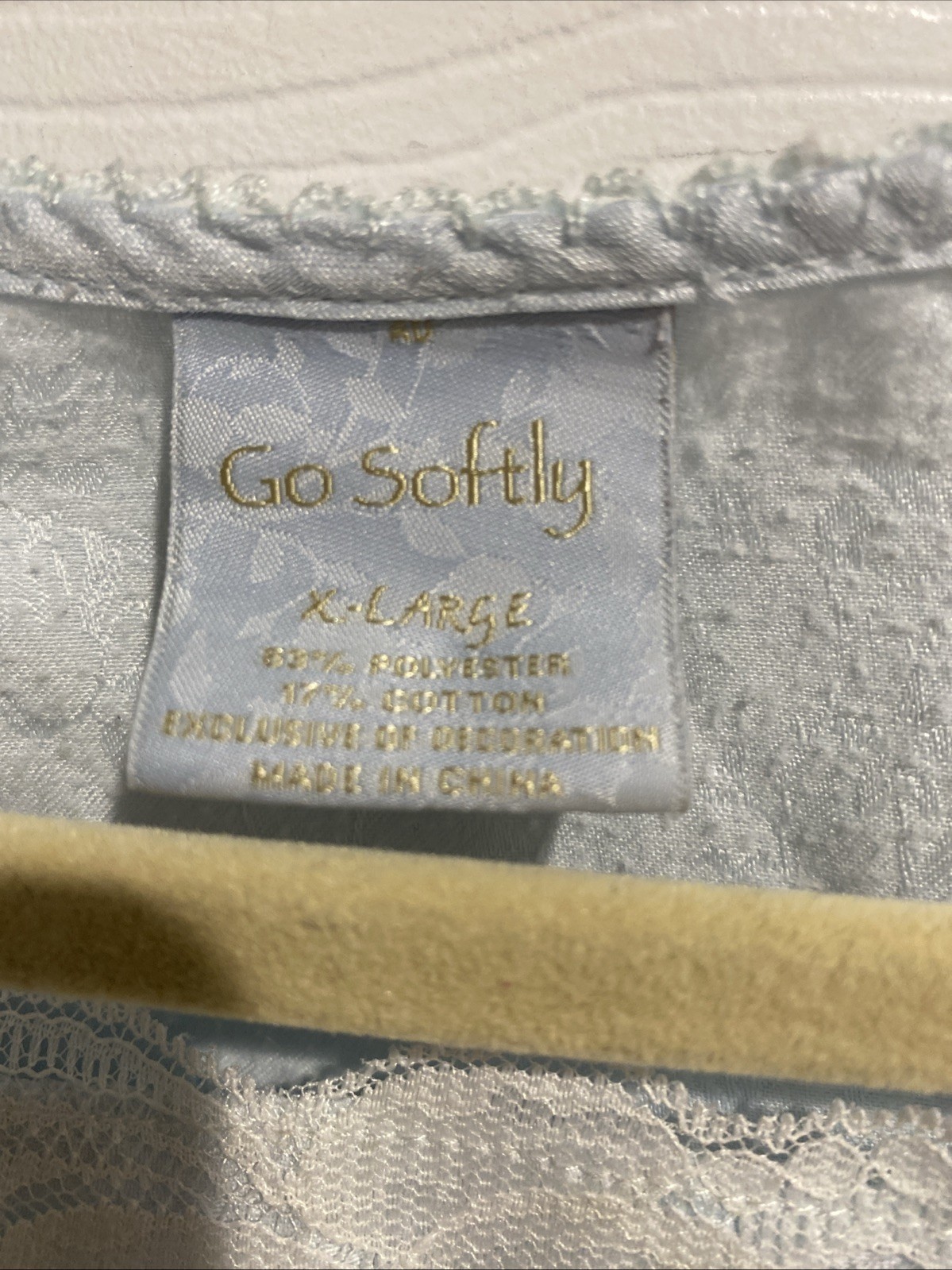 Go Softly Light Blue Long Nightgown with Embroidery And Lace Detail Size XL