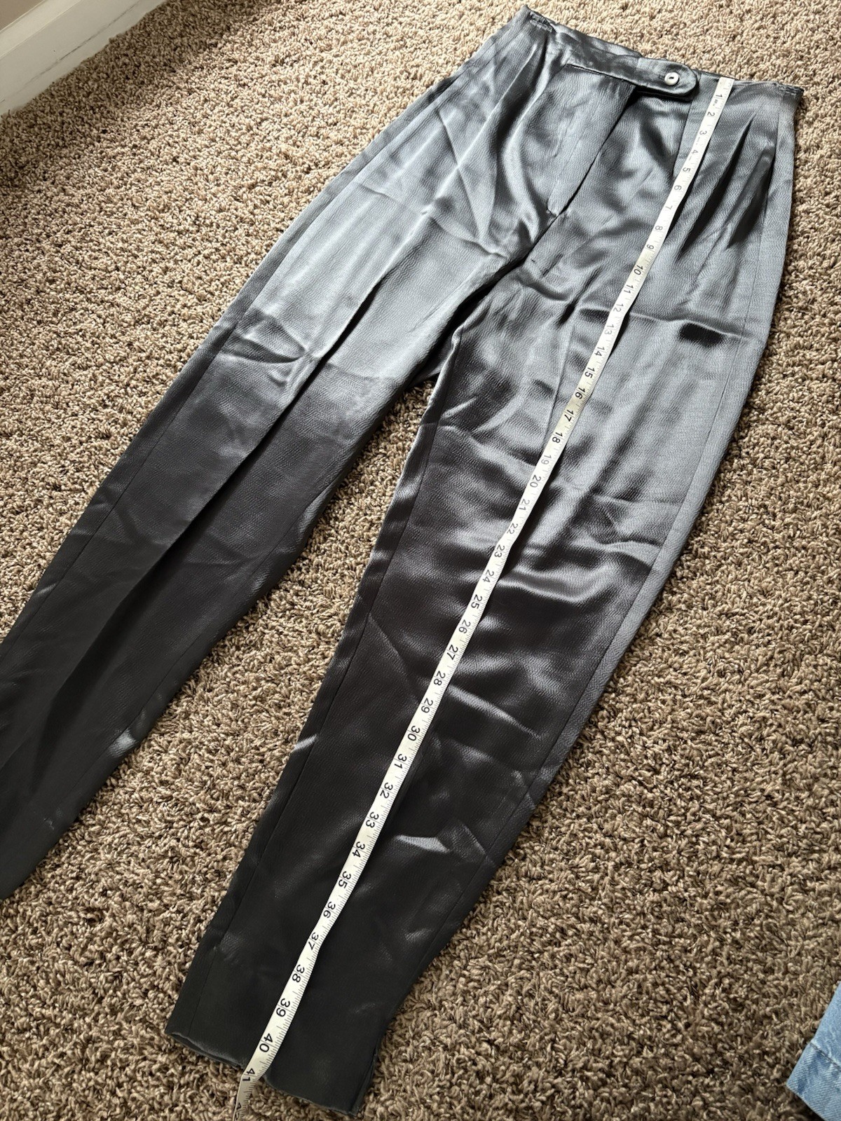 Vintage Mary McFadden Suit Silver Tuxedo Pantsuit Blazer Pants Size 8 “House 91”
