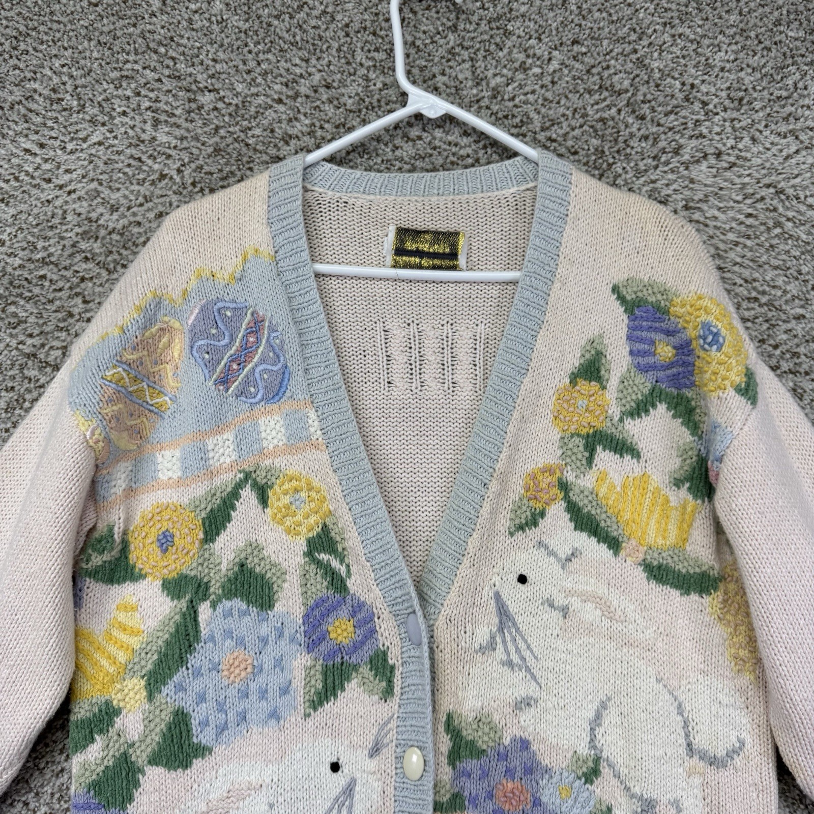 VTG Marisa Christina Classics Sweater Women’s Medium Easter Hand Knit Cardigan