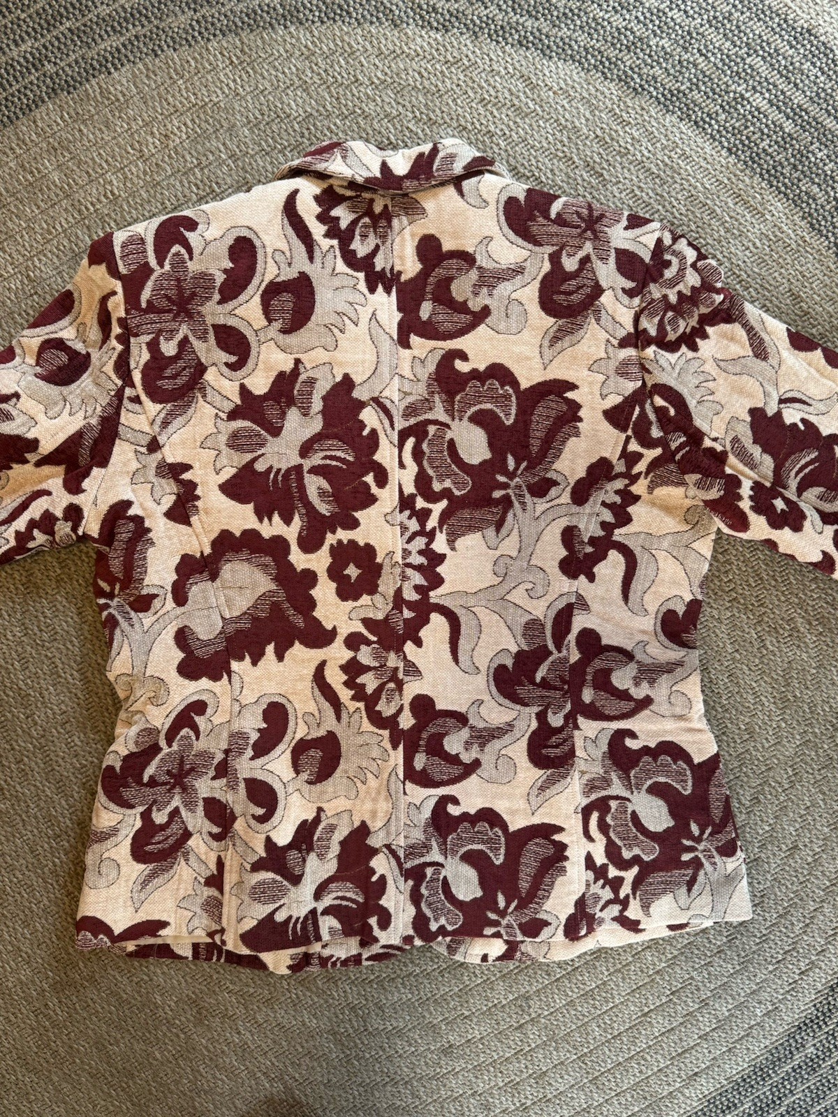 VTG Harve Benard Tapestry Floral Blazer Burgundy NWT Deadstock $176 Size 14 New