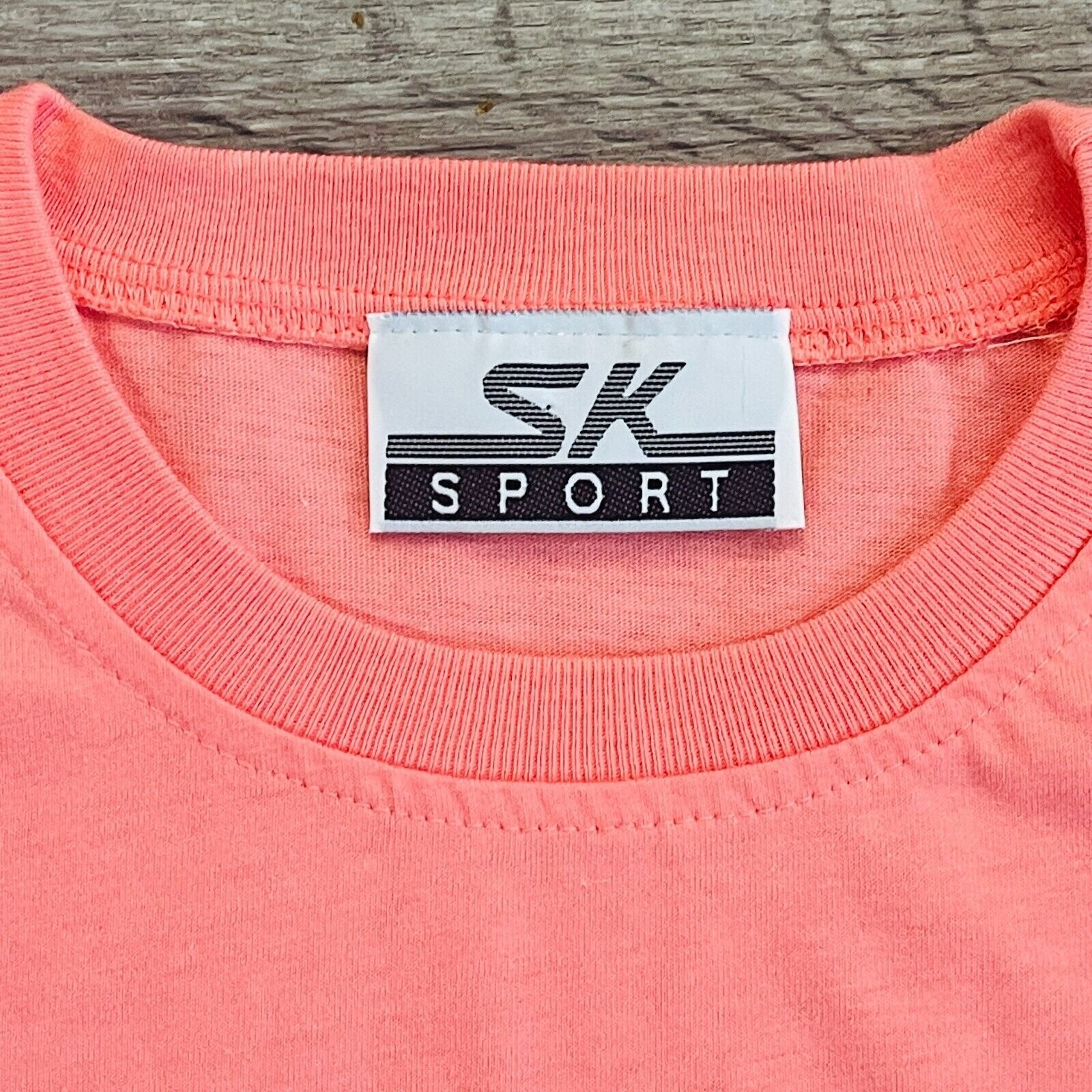 Vintage 90s Beachy Coastal Grandma SK Sport Coral Pink SeaShells SeaWeed T-Shirt