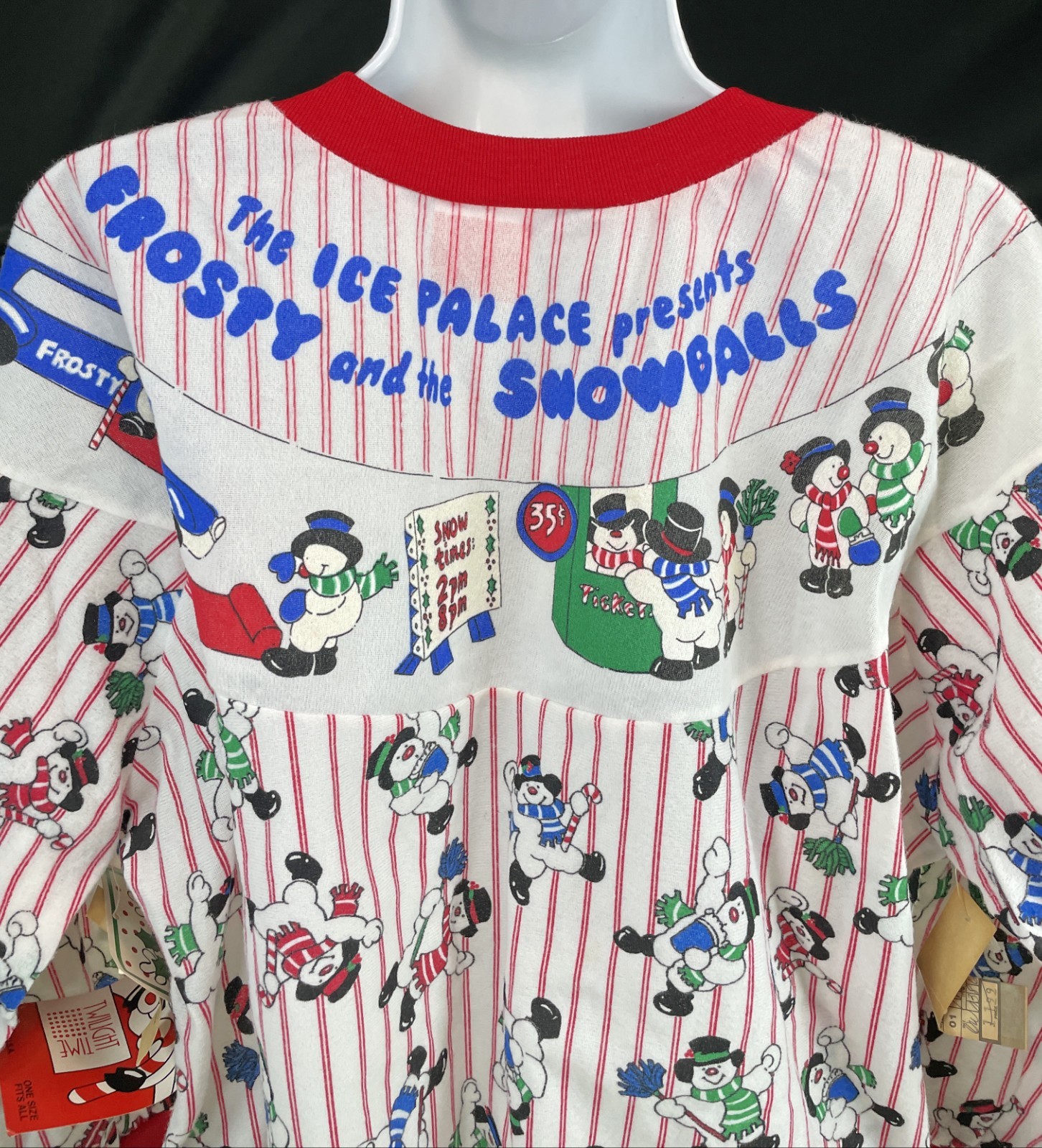 Frosty No Business Like Snow Business Gown Thin Flannel PJ Vtg 70-80s USA
