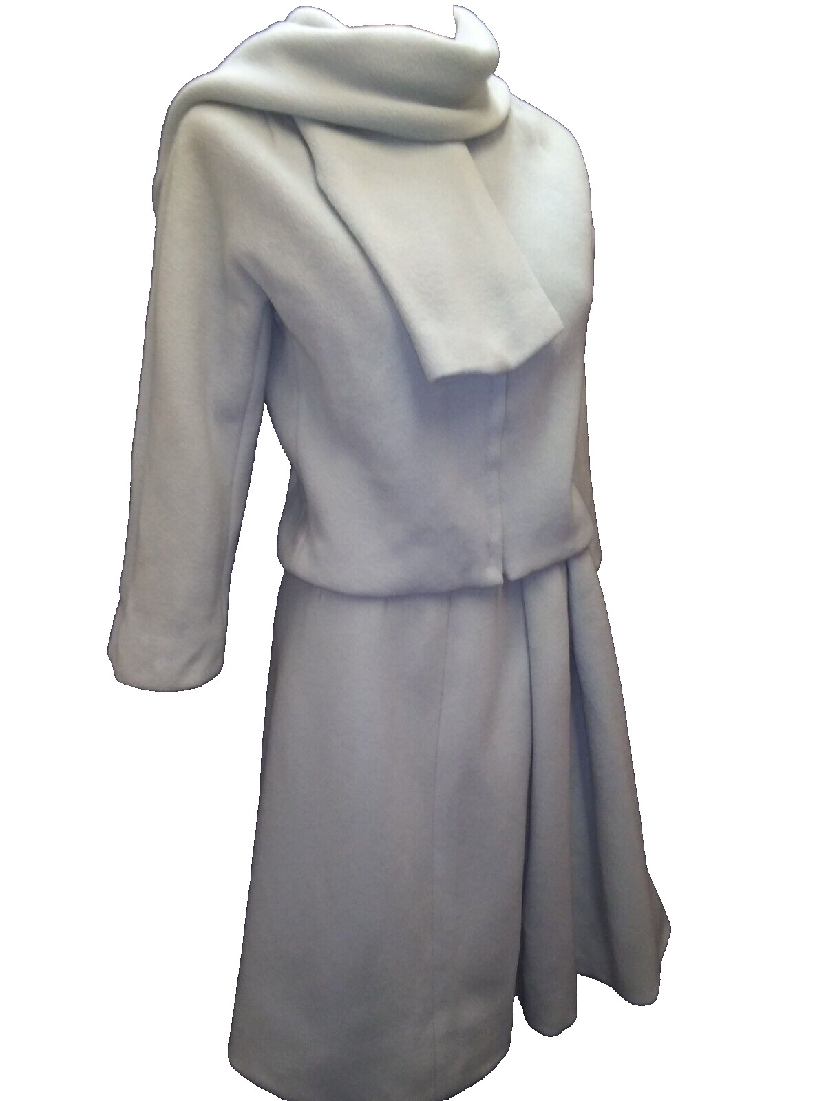 Vintage 1950’s Light Blue Soft Wool Elegant Skirt & Jacket Tiffeau & Busch S