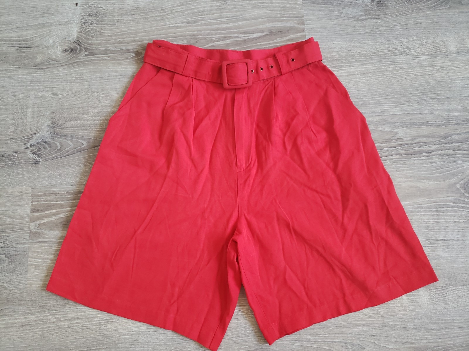 VTG 80s Preppy Stringbean Bright Red High Waisted Retro Belted Women’s 9/10