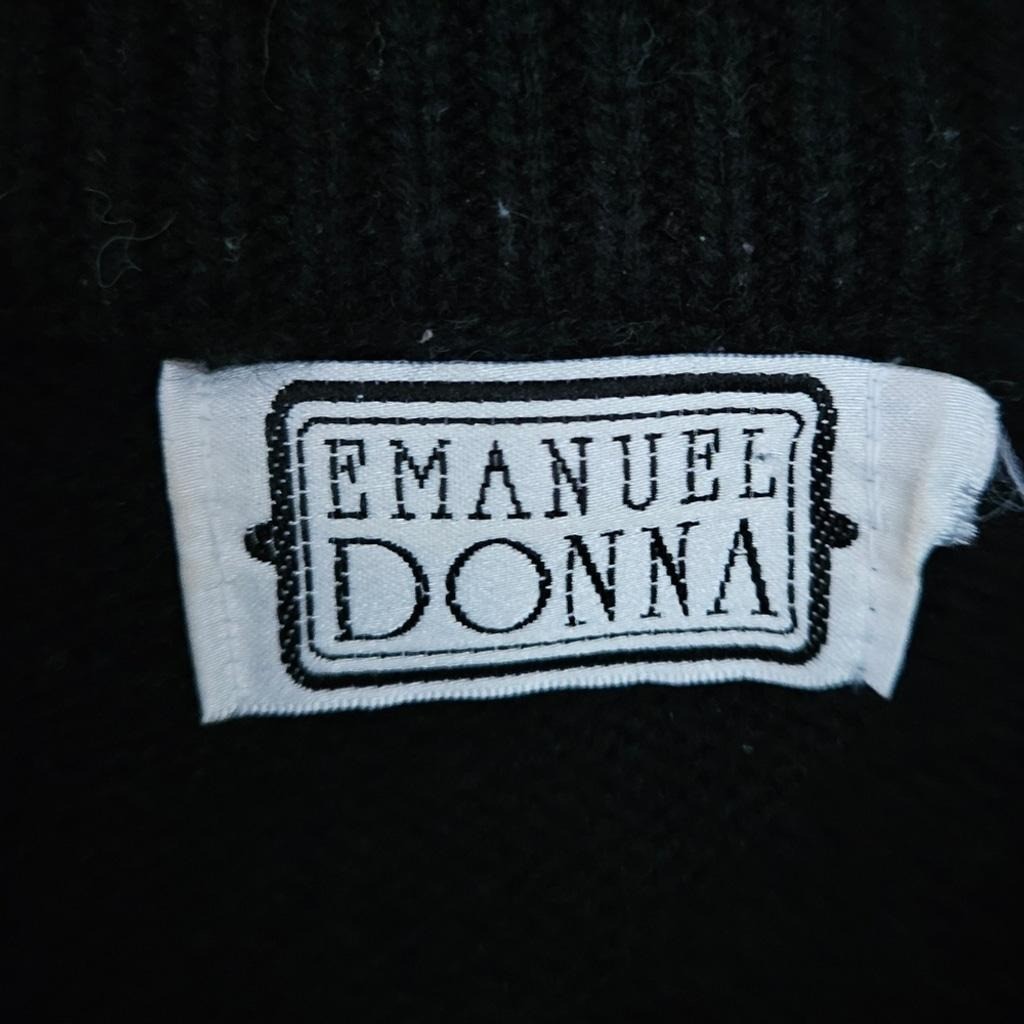 Vintage Emanuel Donna Pink Black Chunky Knit Floral Coquette Crewneck Sweater L