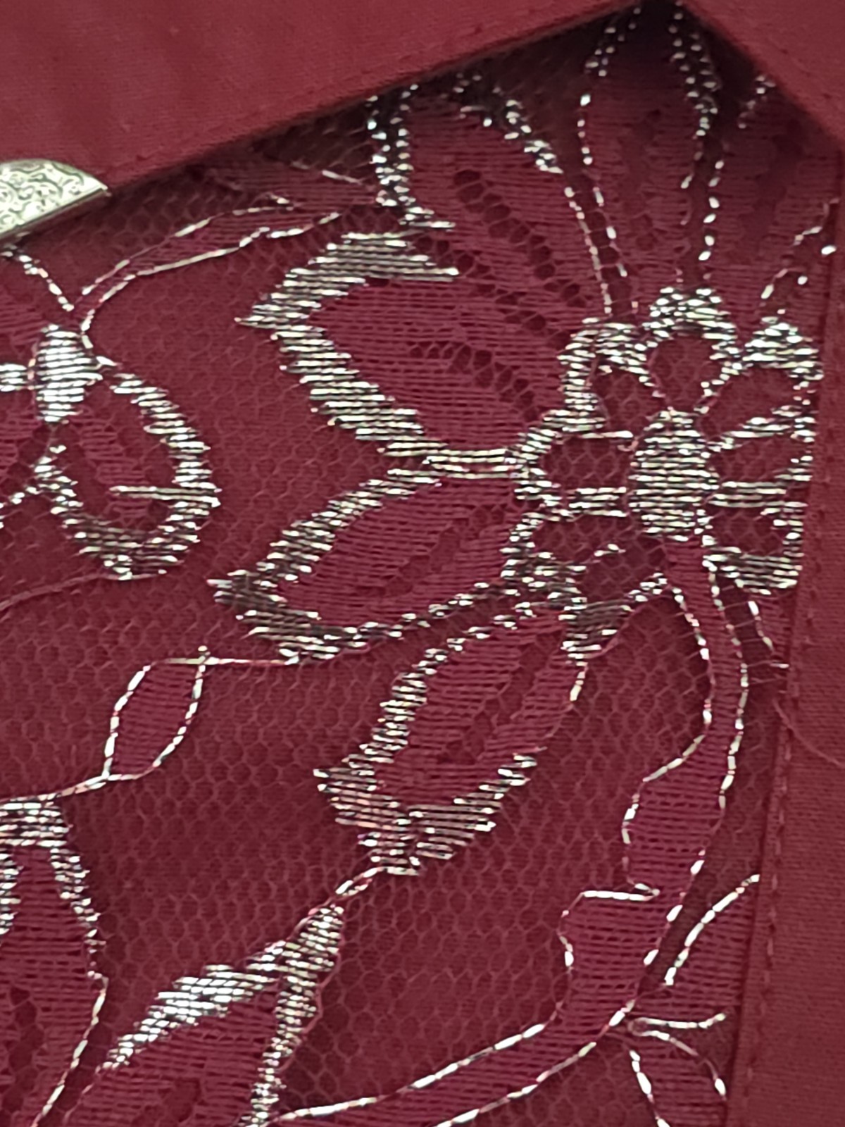 Vintage Lilia Smitty Blouse L Burgundy Cowgirl Rodeo NWT Embroidered Fringed
