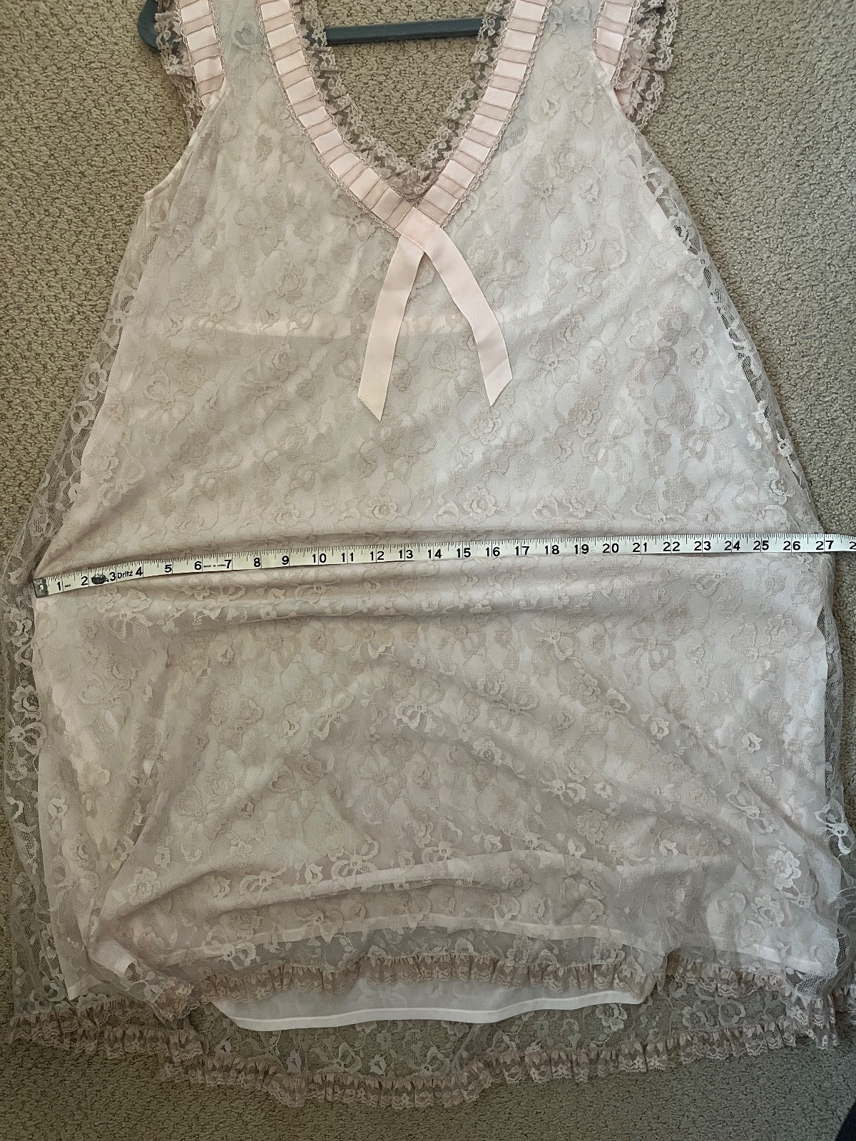 VTG Odette Barsa Floral Lace Robe & Pink Chiffon Nightgown Peignoir Coquette M/L