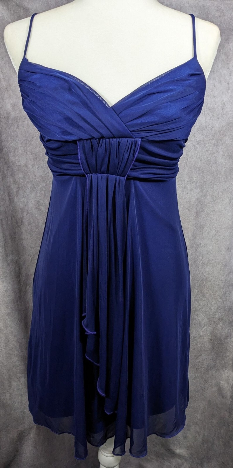Vintage 90s B.Darlin Dark Blue Strappy Knee Length Formal Dress Size 3/4