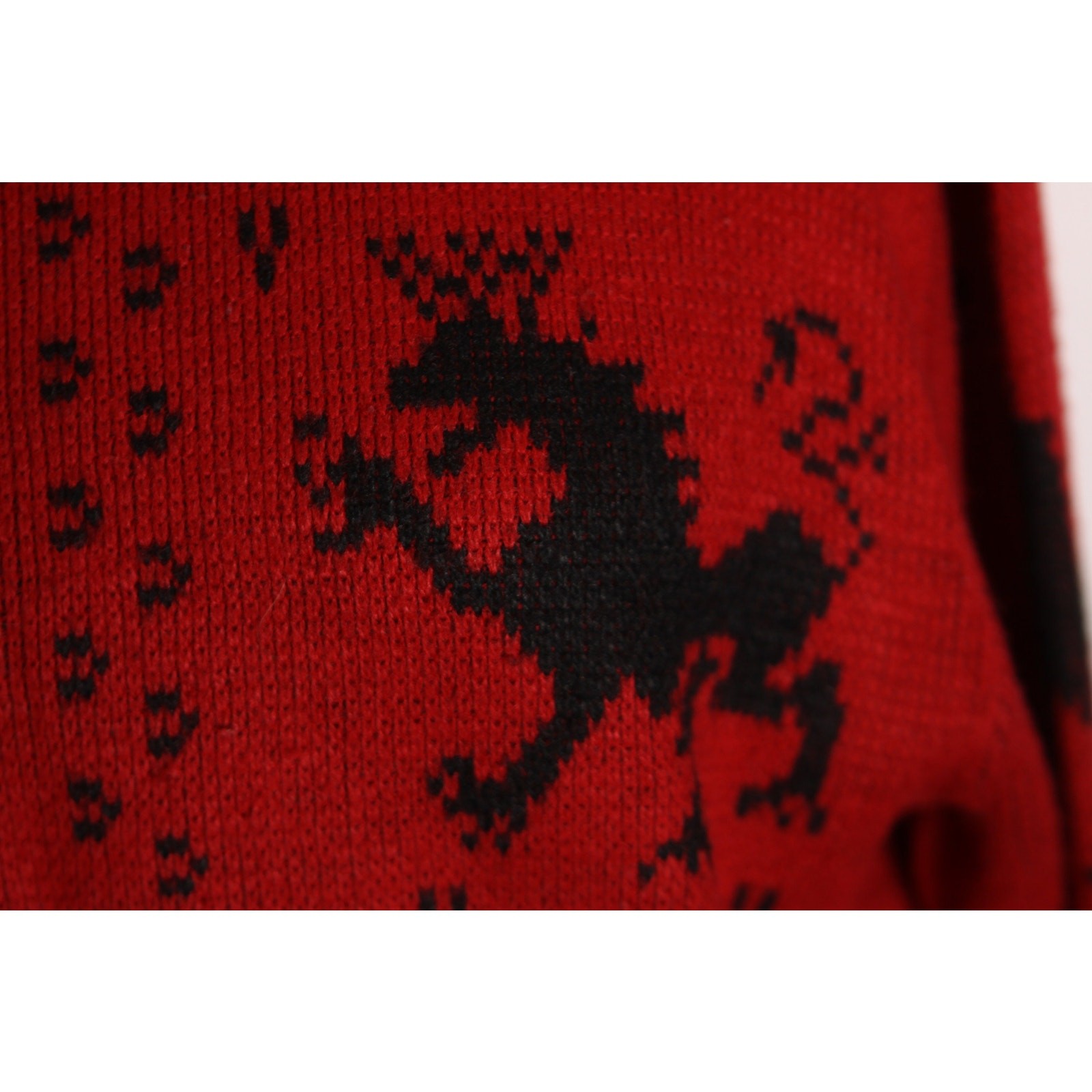 1960s Dark Red Black Novelty Mythical Phoenix Griffith Sweater by Puritan