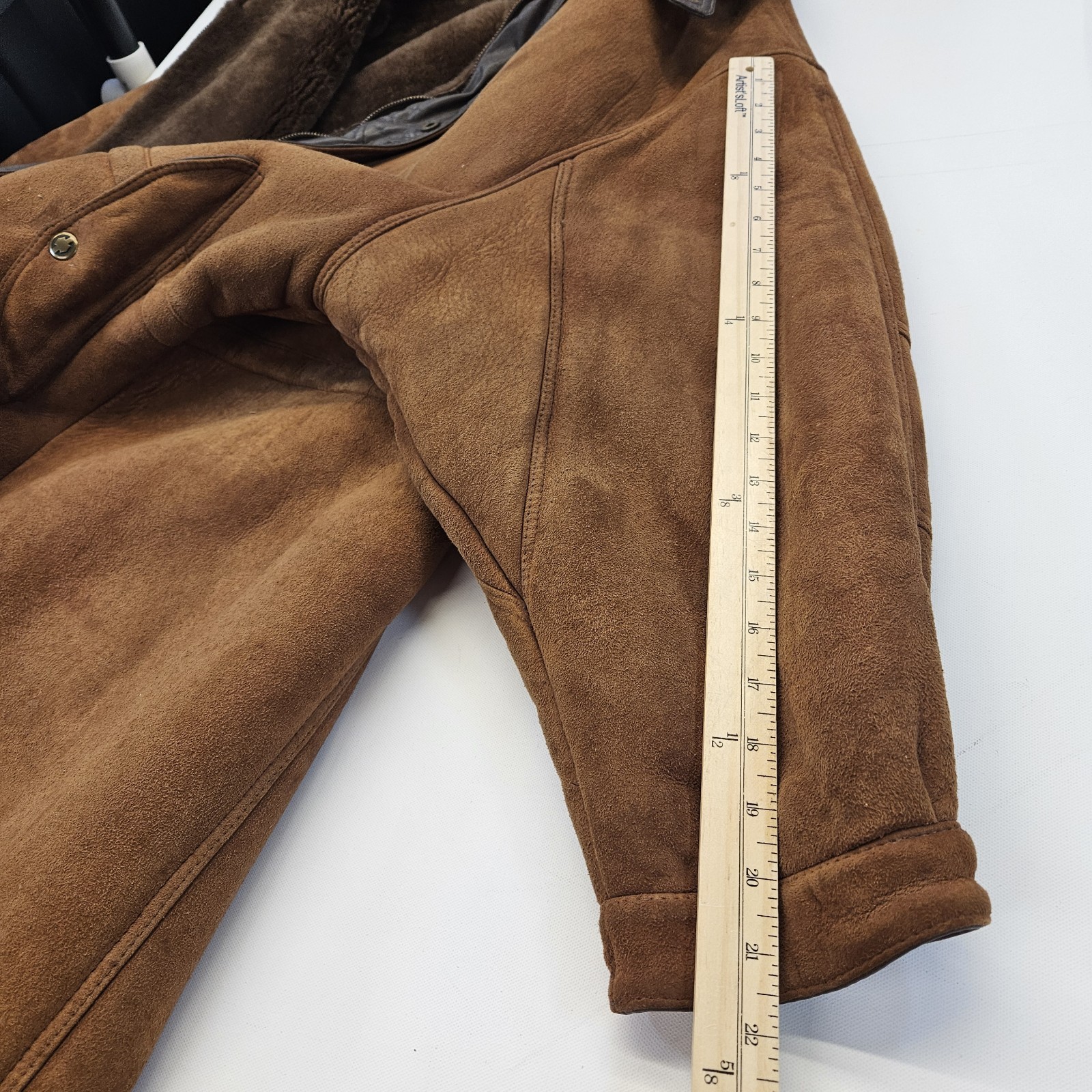 Knight Of New Zealand Vintage Shearling Tailors Luxury Jacket Coat Size 44 70s
