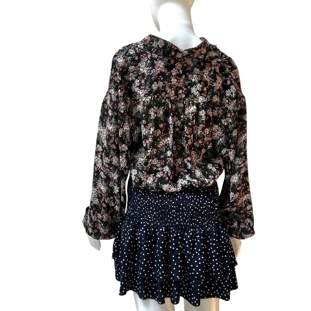 VTG 70s Givenchy for Chesa Floral Blouse 10 Office Siren Dark Fairy French Girl