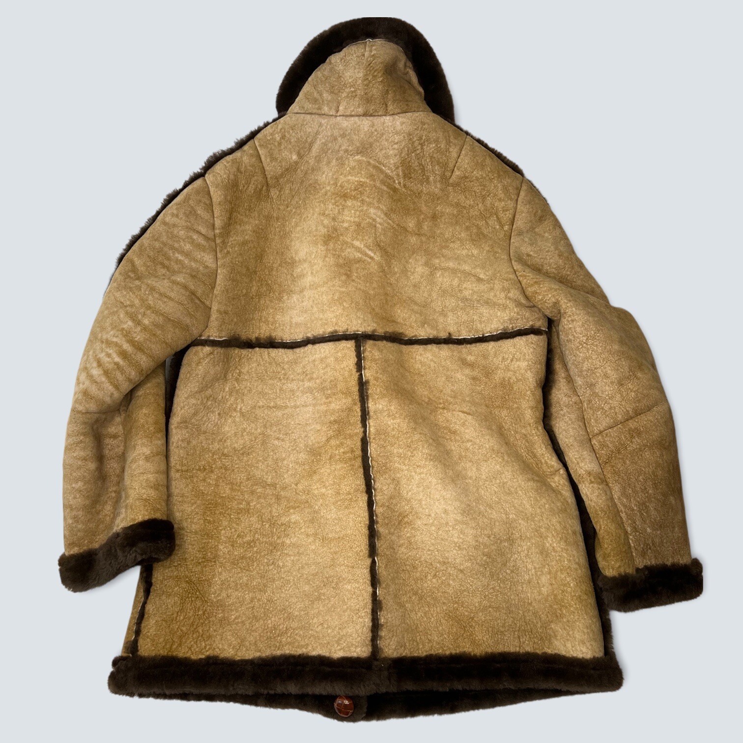 Vintage Womens Sawyer Napa Shearling Ranch Coat Jacket Sheepskin 1970s