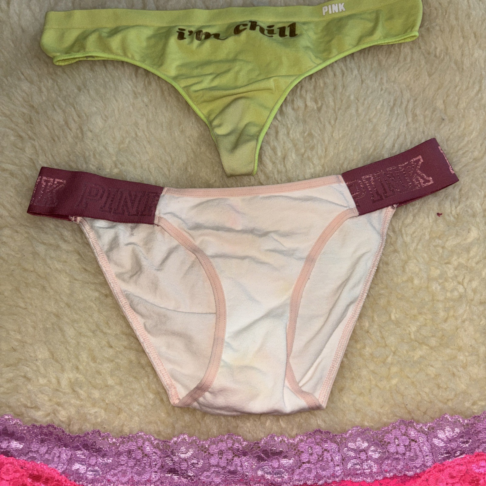 Vintage Lote 4 Pink/victoria Secrets Mic Pantis #5370