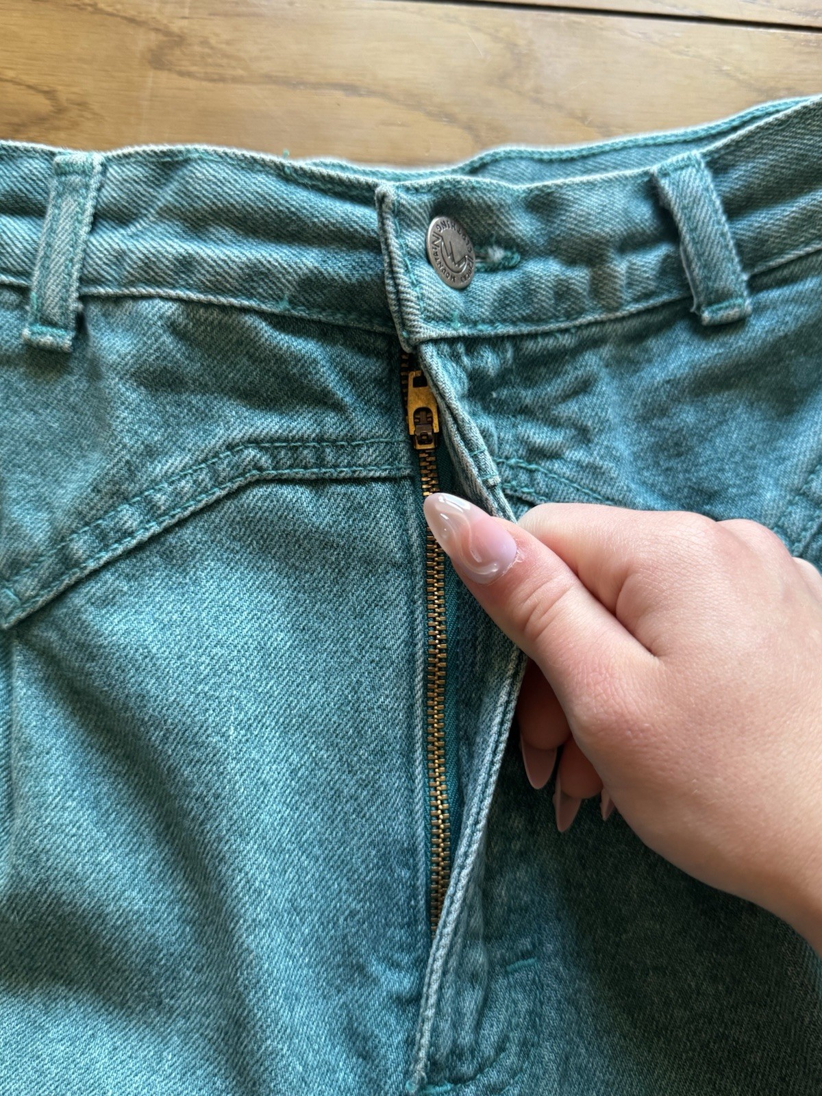 Rocky Mountain Jeans Teal Bareback Women 9/10 Vintage Mom Jeans Western Cowgirl