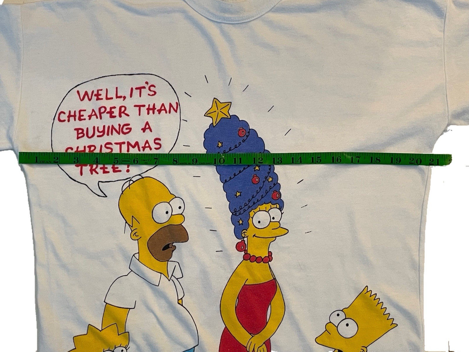 Vintage 1990 SINGLE STITCH The Simpsons Flirts Christmas Graphic T Shirt RARE