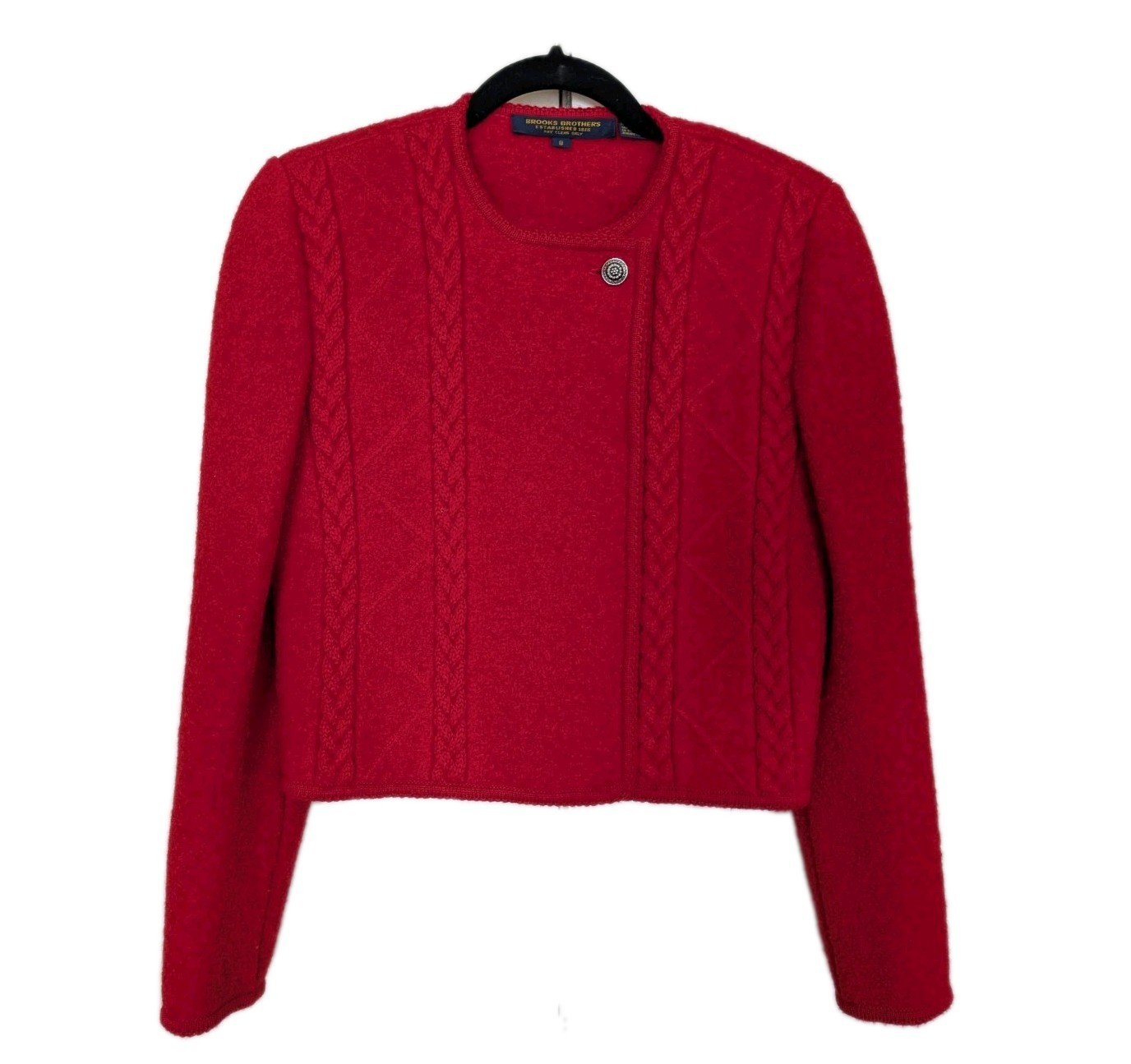 Brooks Brothers Red Wool Vintage Cropped Blazer 8 Quiet Luxury Old Money