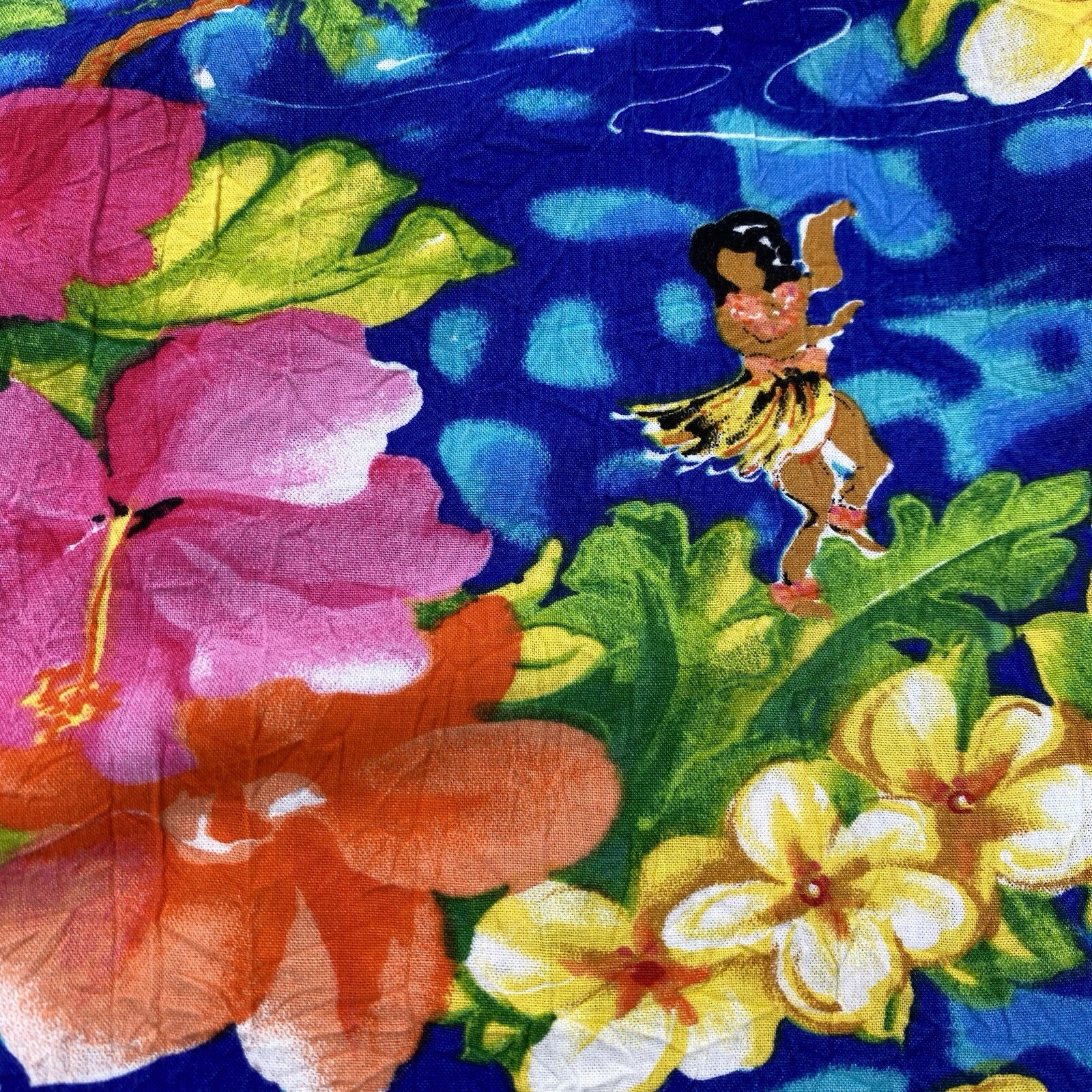 Vintage JAMS WORLD Tropical Hawaiian Hula Dancer Rayon Wrap Skirt Large USA