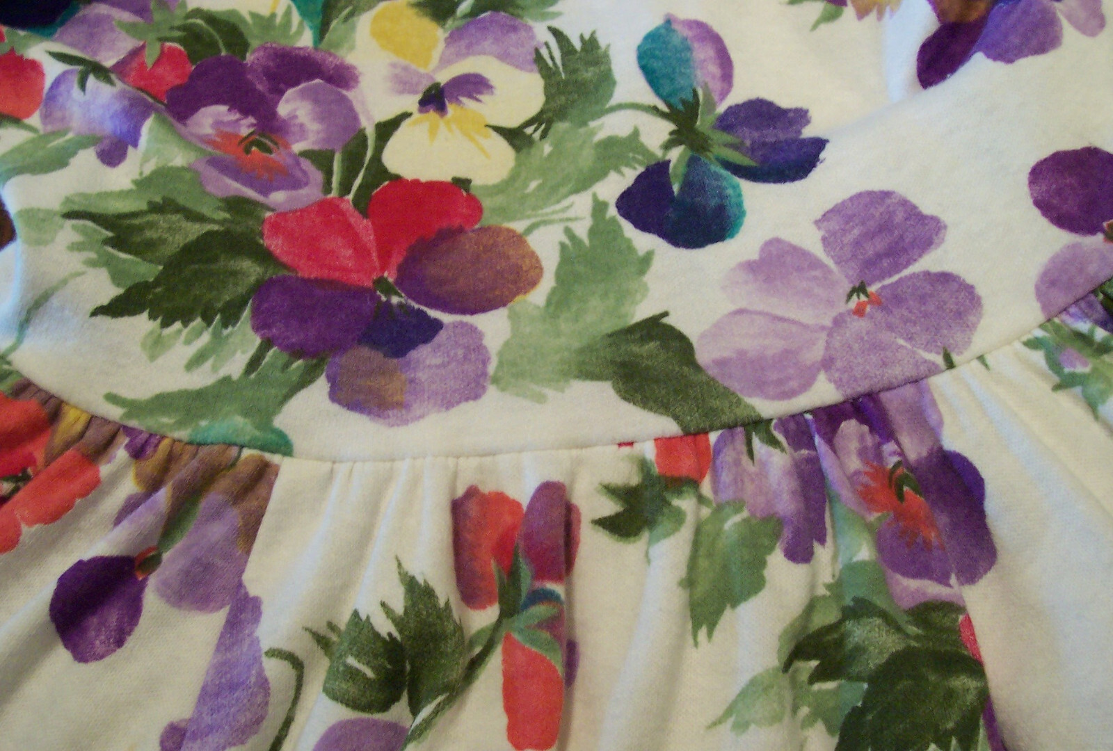 Vintage EXPO 1980s Floral Pansy Circle Dress – Size: 10