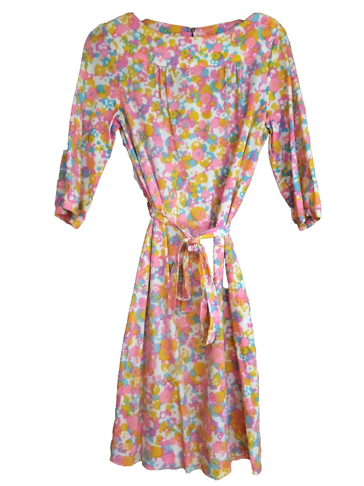 vintage dress 60 70s 80 poly mod hippie retro hippy granny A Lady Petite Fashion