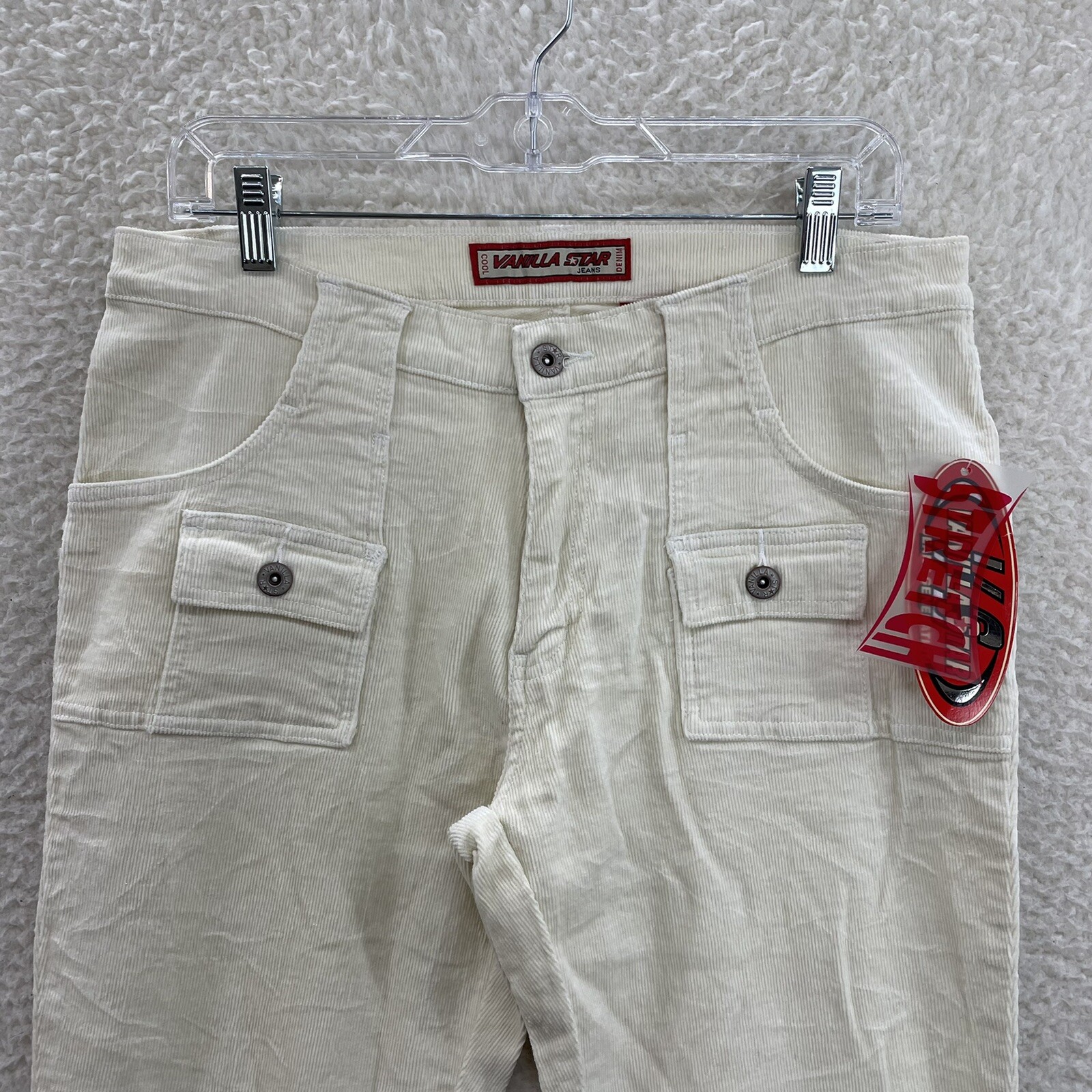 NEW NWT DEADSTOCK Y2K Vintage Corduroy Pants 12 14 31 32 White Cream Ivory Flare
