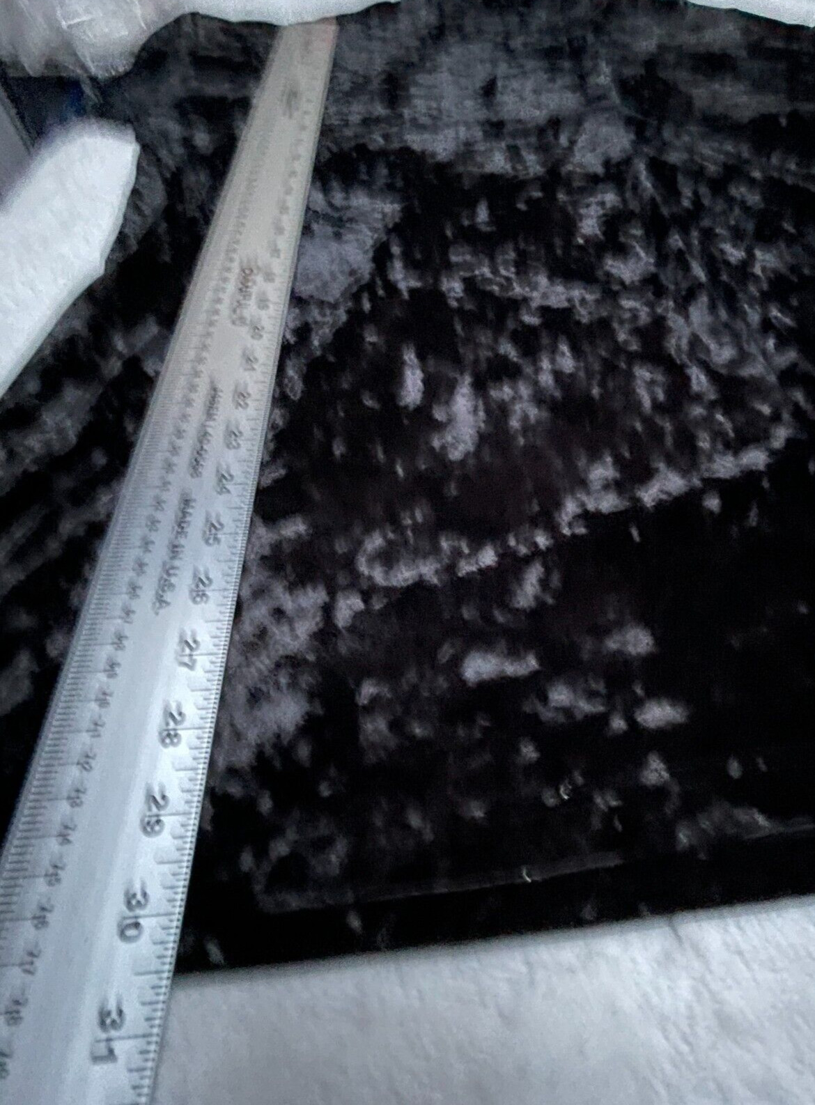 Tape Measure Womens Tunic Top Blouse Cowl Neck Long Sleeve Velvet large Black