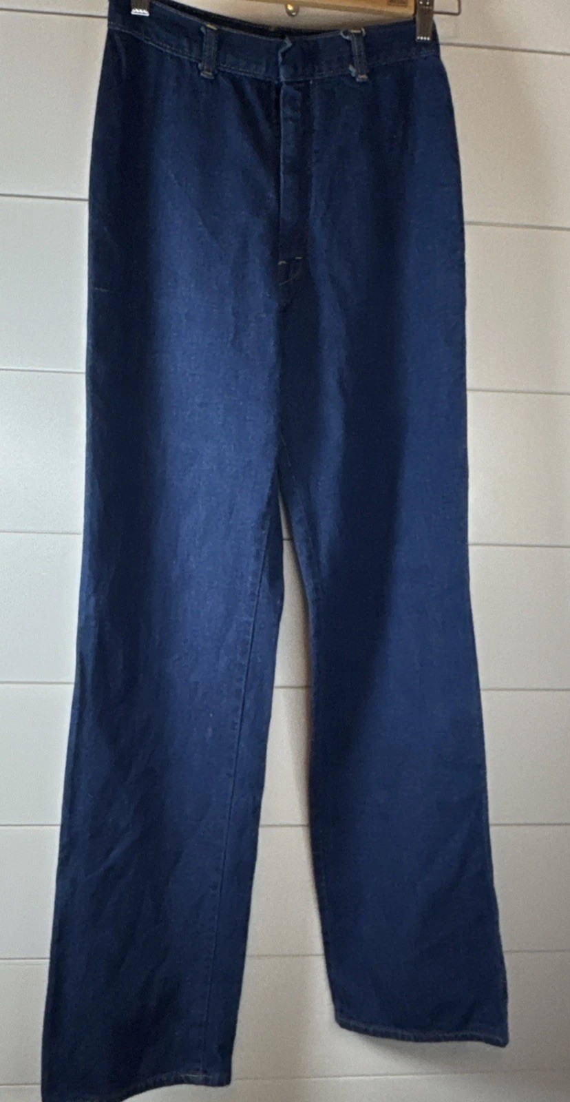 Vintage 70s Live Ins Sz 9 – 24 X 32.5 Embroidered Wide Leg Denim Jeans USA Chic