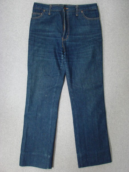 UB05413 VINTAGE 1970s *LARRY MAHAN* BOOTCUT WOMENS JEANS sz16 DARK (rehem 32×32)