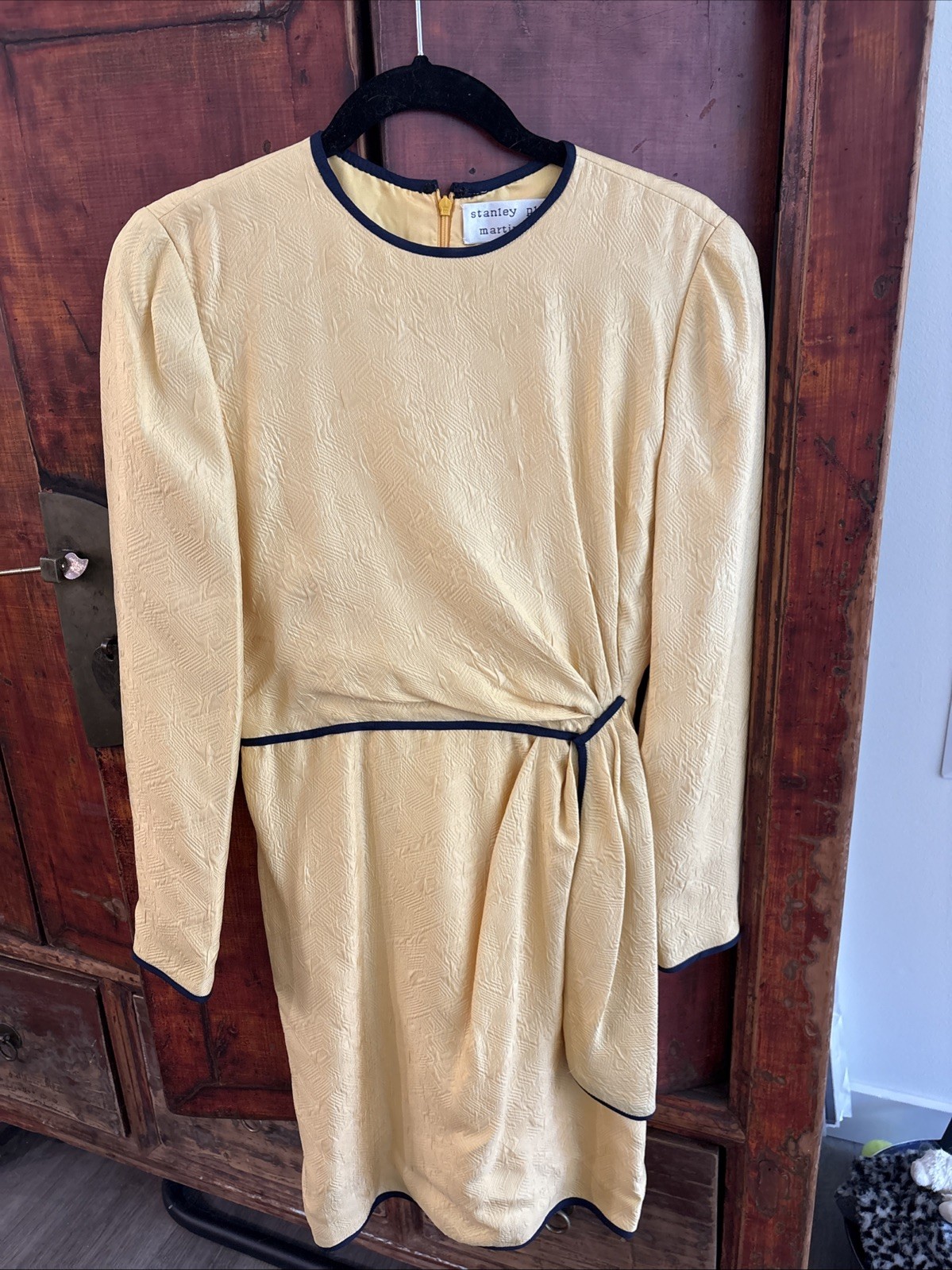 Stanley Platos Martin Ross Dress Vintage Yellow with Navy Piping Long Sleeve