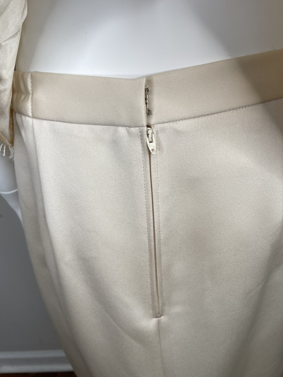 Vintage Cachet By Bari Protas Victorian Champagne skirt Top dress lace bows 12