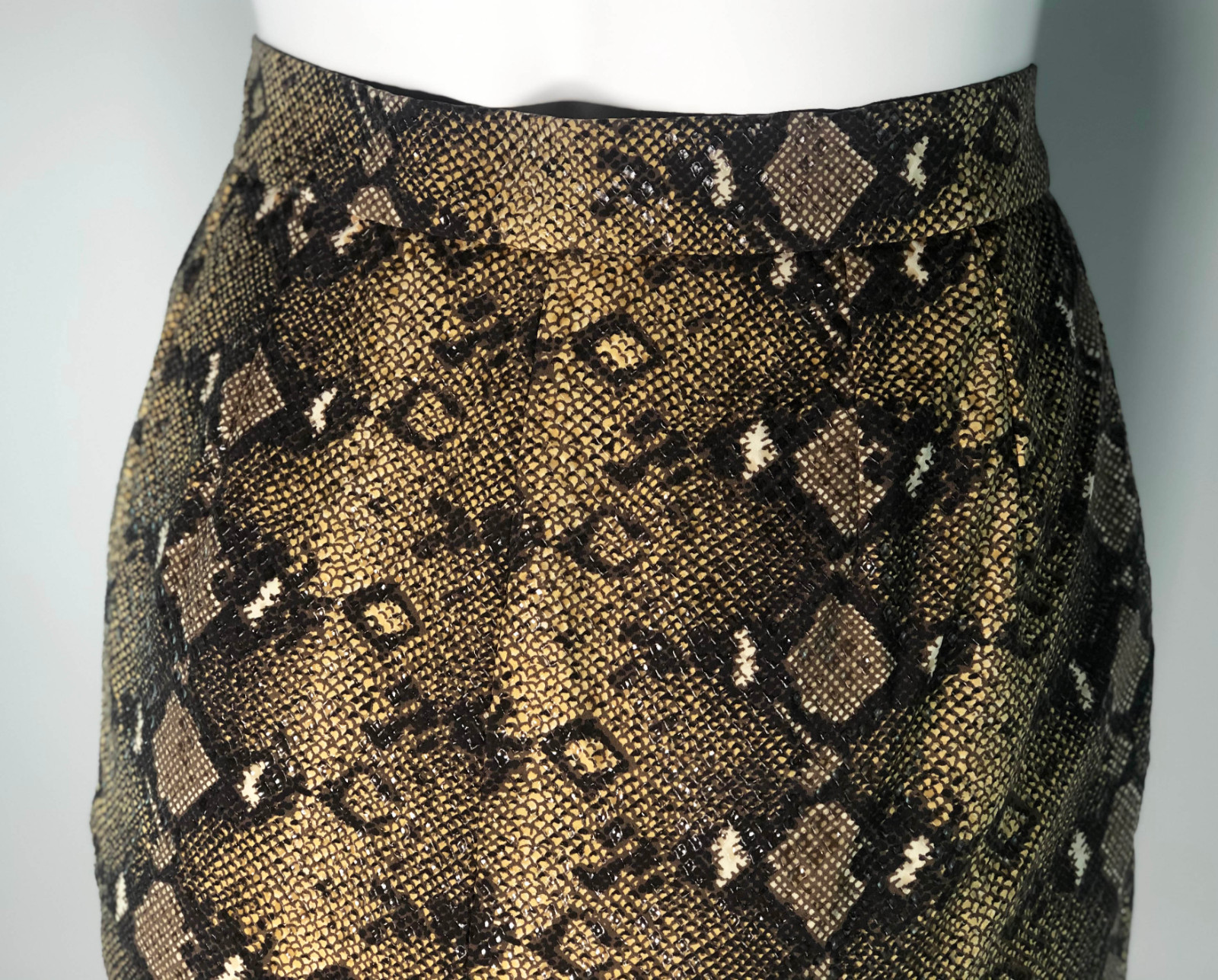 Vintage Yves Saint Laurent Encore Faux Snakeskin Skirt
