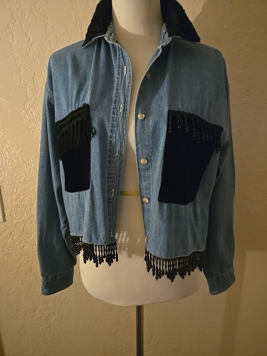 Great Aunt Nina Button Up Custom Made Boutique Fringe Shirt Blouse