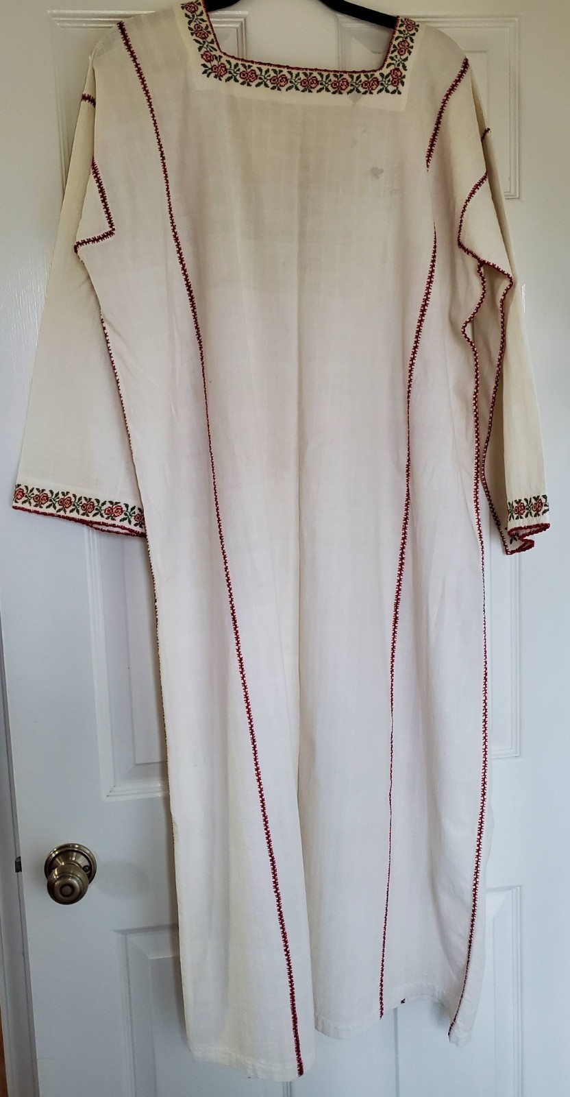 TraditionalBulgarian long dress with Floral Embroidery-Beautiful