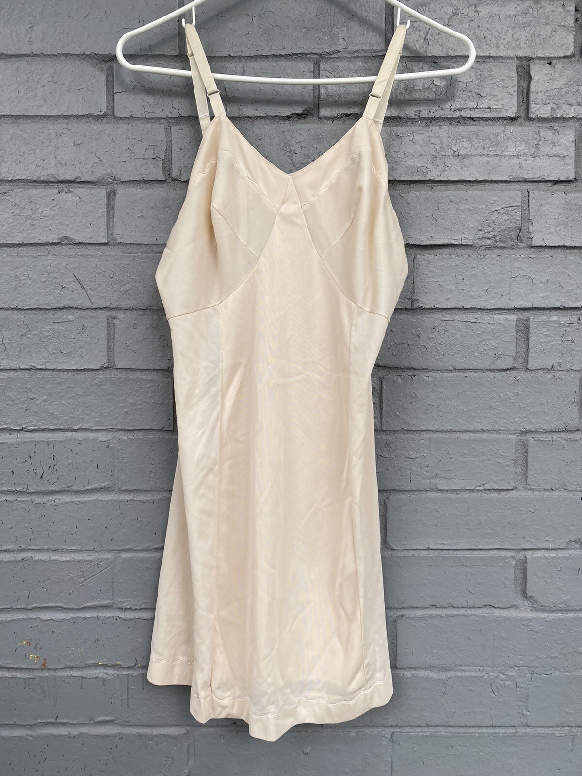 Vintage Sears The doesnt Slip, Slip Sheer Nightgown Fortrel Polyester 34 Short