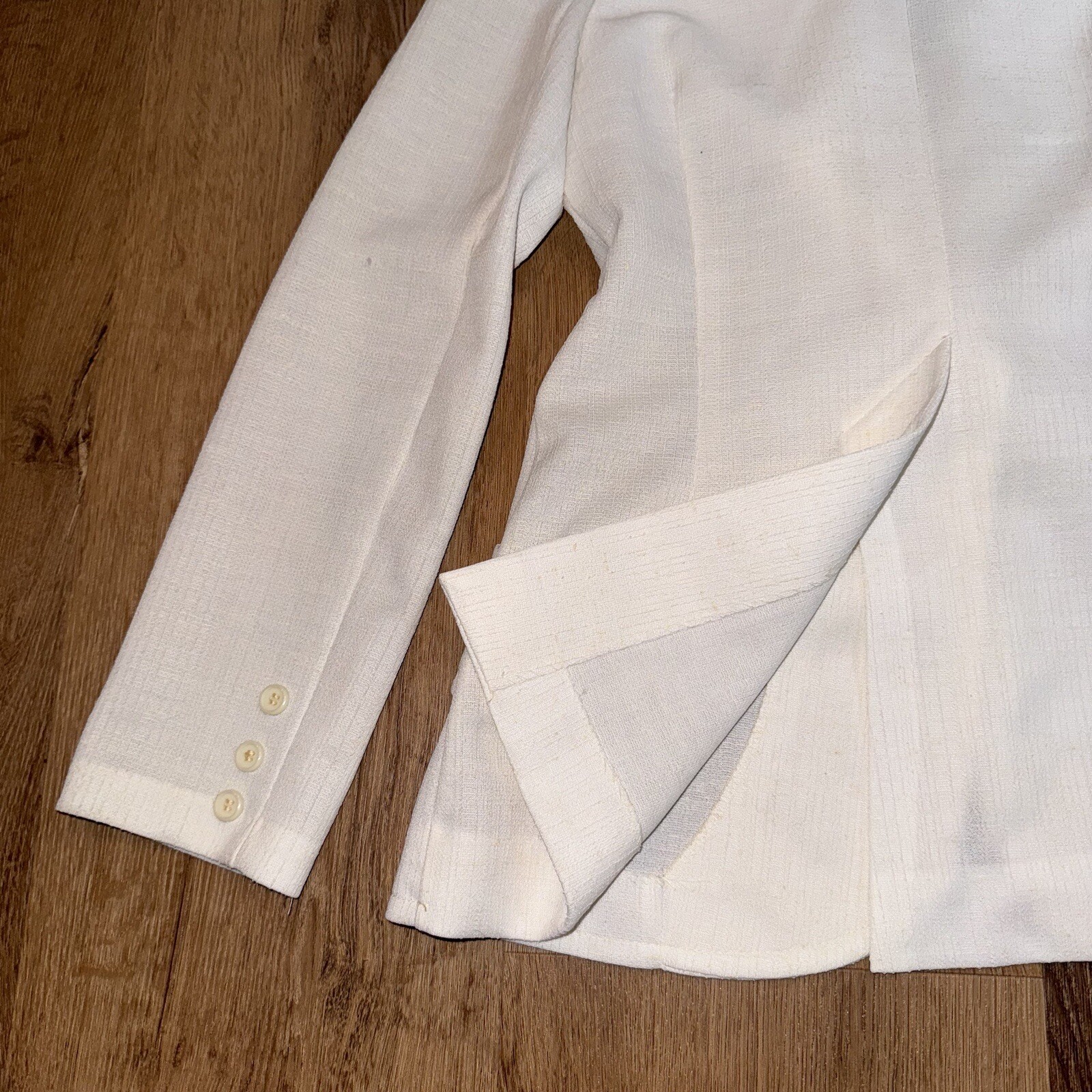 Vintage Jantzen Leisure Jacket Blazer Womens 10 Hippie Disco 60s 70s White MCM