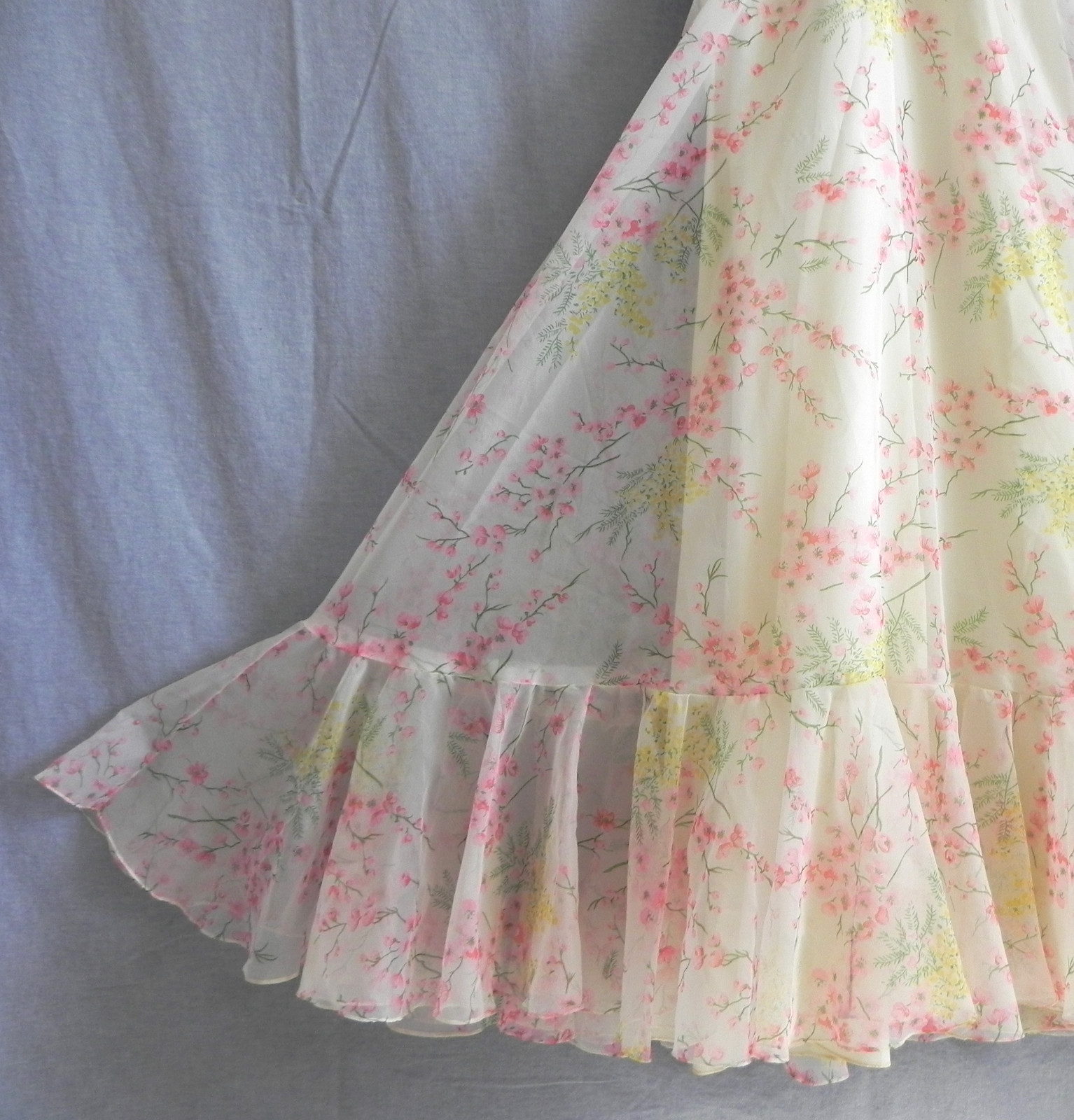 Vtg Cole of Columbus Maxi Dress Floral Spaghetti Strap Empire Waist Size M