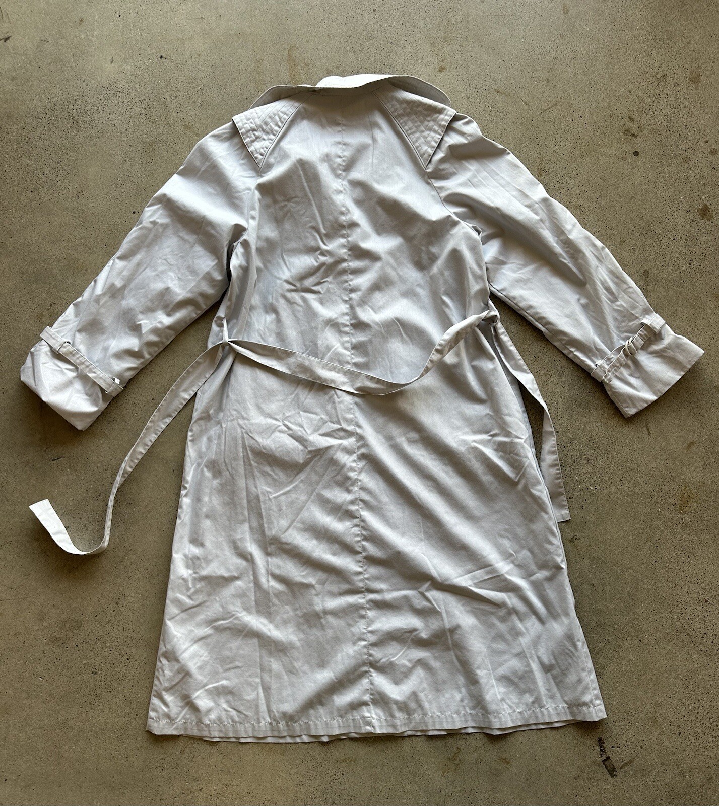 Vintage The Totes II Silver Dacron Polyester & Combed Cotton Trench Coat Size 10