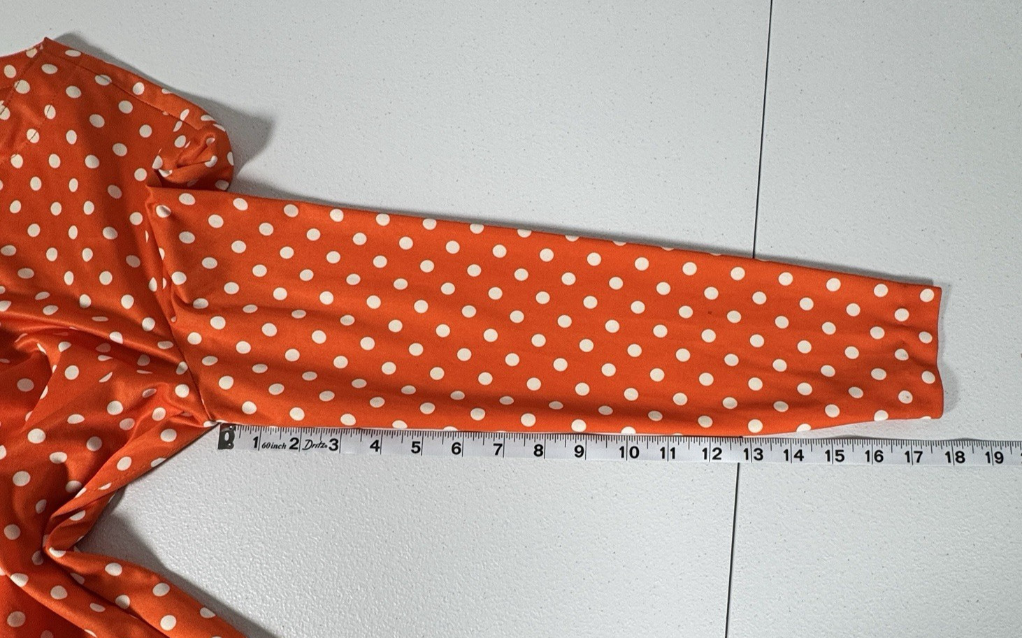 Vintage Polka Dot 2 Piece Set Orange Blouse Camisole Belt Retro Pin Up S