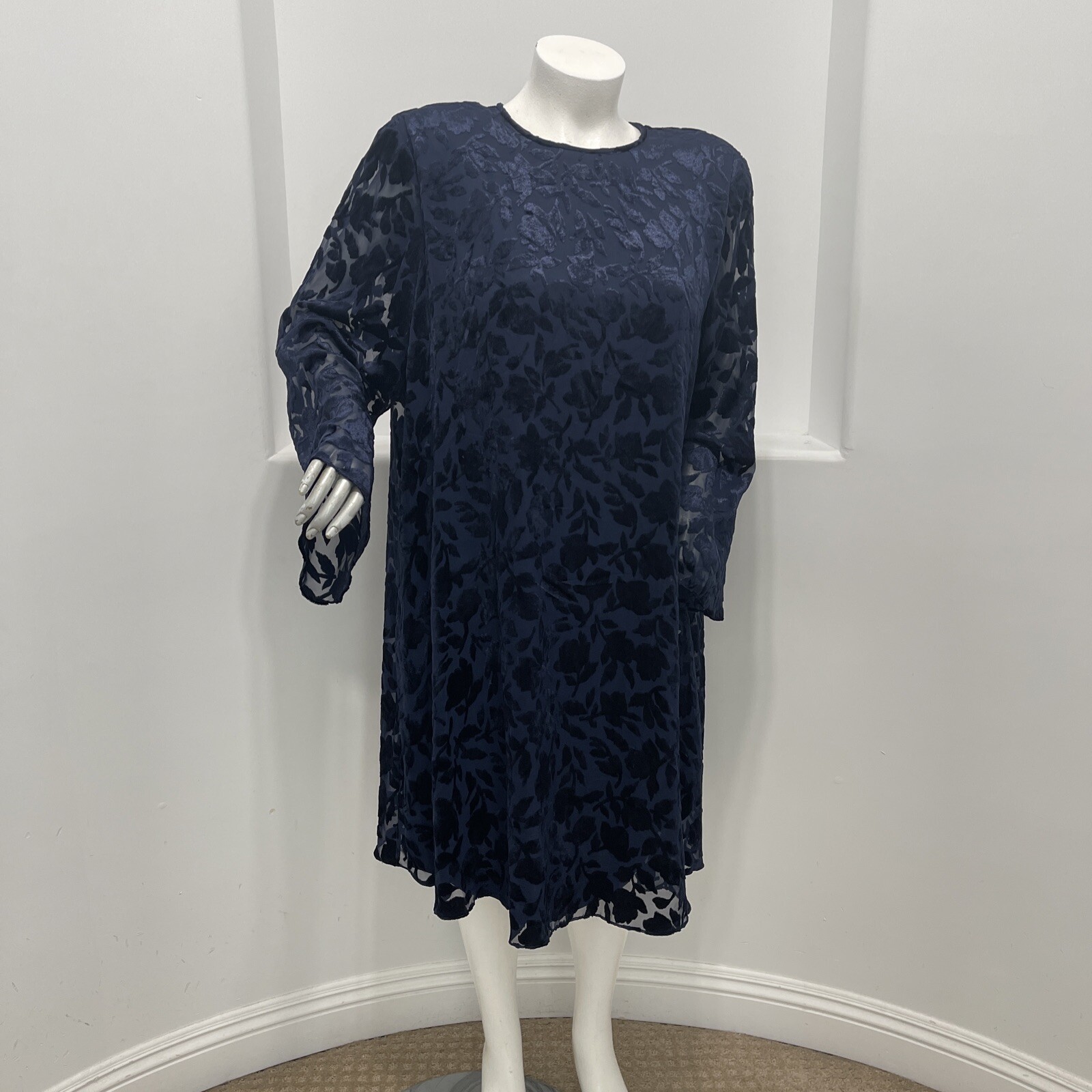 EN FRANCAIS By Huey Waltzer For Saks Fifth Avenue VTg 80’s Dress Blue Size 24