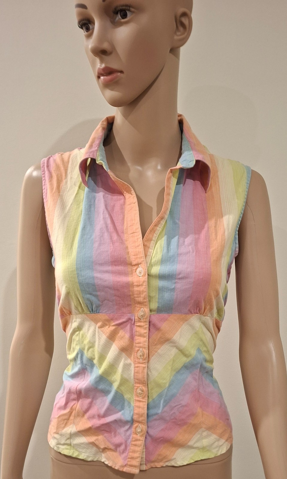 Vintage Y2K pastel striped button thru shirt