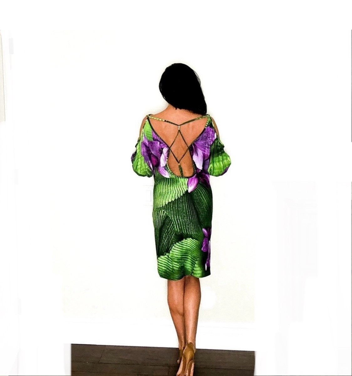 Vintage Runway & Magazine Roberto Cavalli Purple & Green Floral Dress M – XL